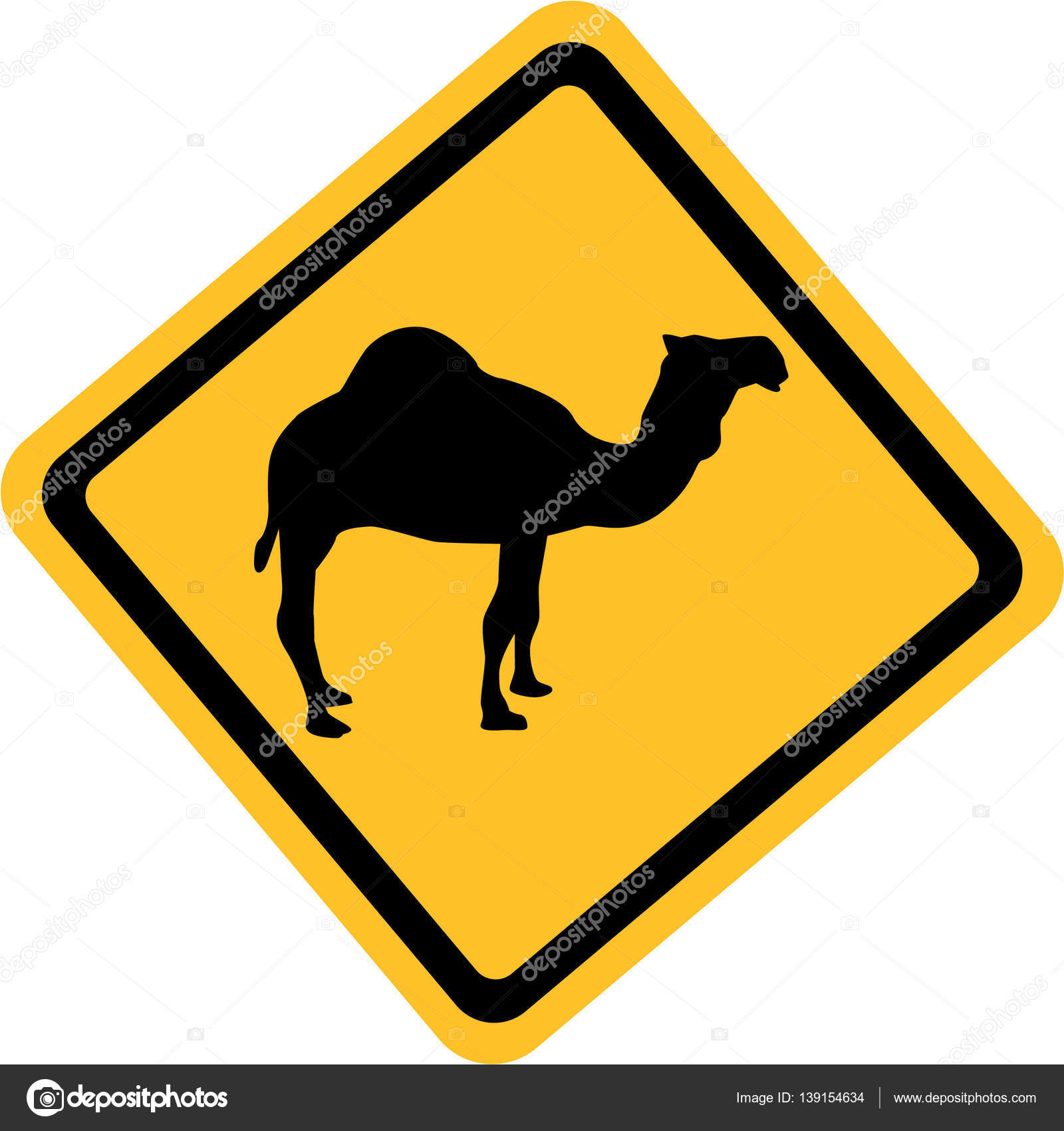 Yellow sign with camel and dromedary — Stock Vector © miceking ...