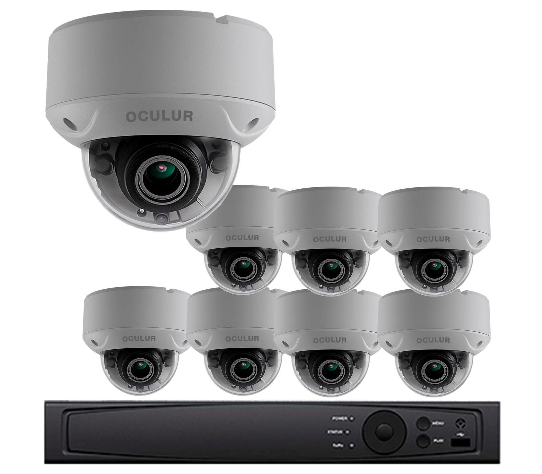 8-Camera 2 Megapixel Full HD CCTV Dome Outdoor Security Camera ...