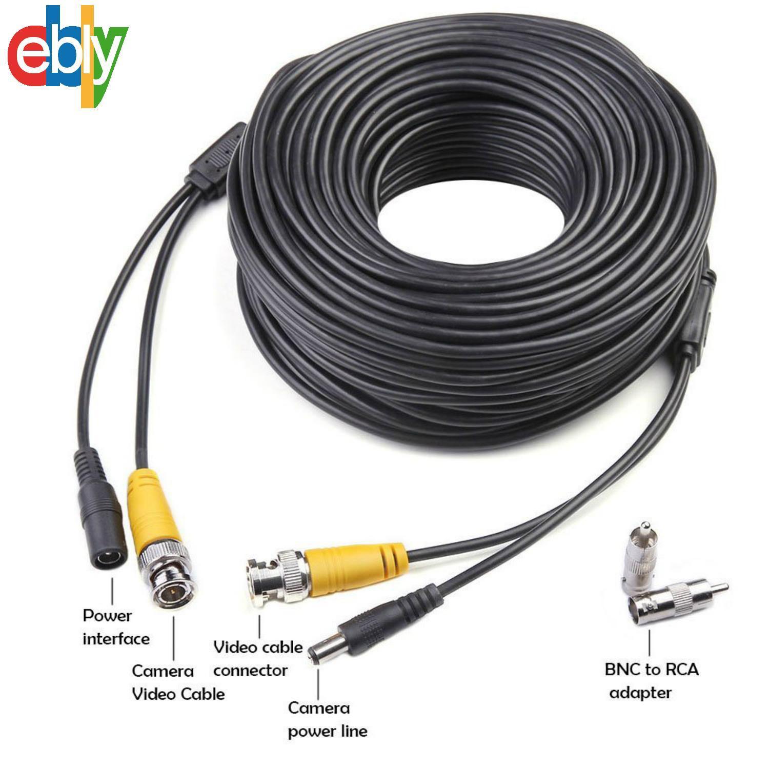 3 100ft BNC CCTV Video Power Cable CCD Security Camera DVR Wire Cord ...