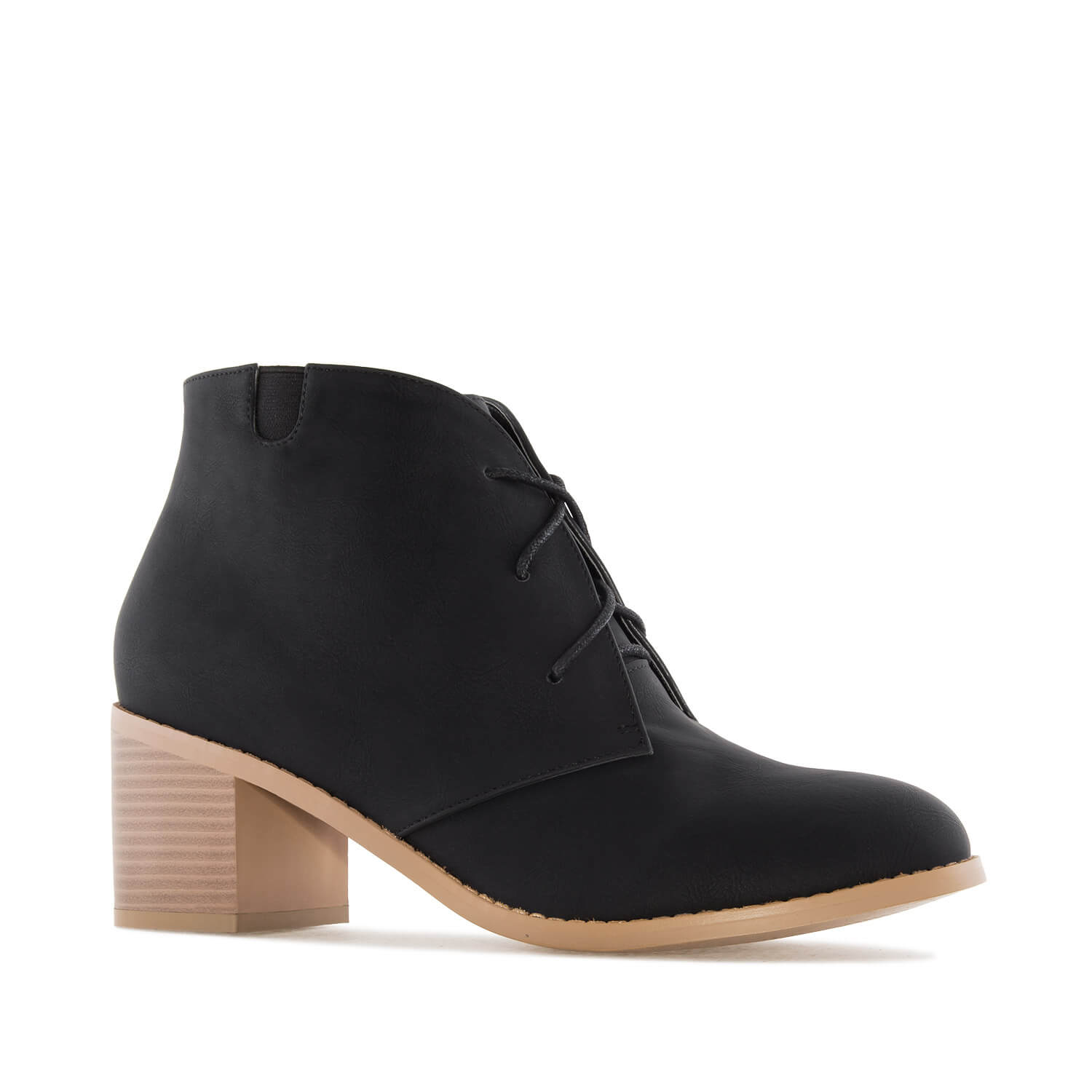 Lace-Up Booties in Black faux Leather - Alonai - 19.90 $