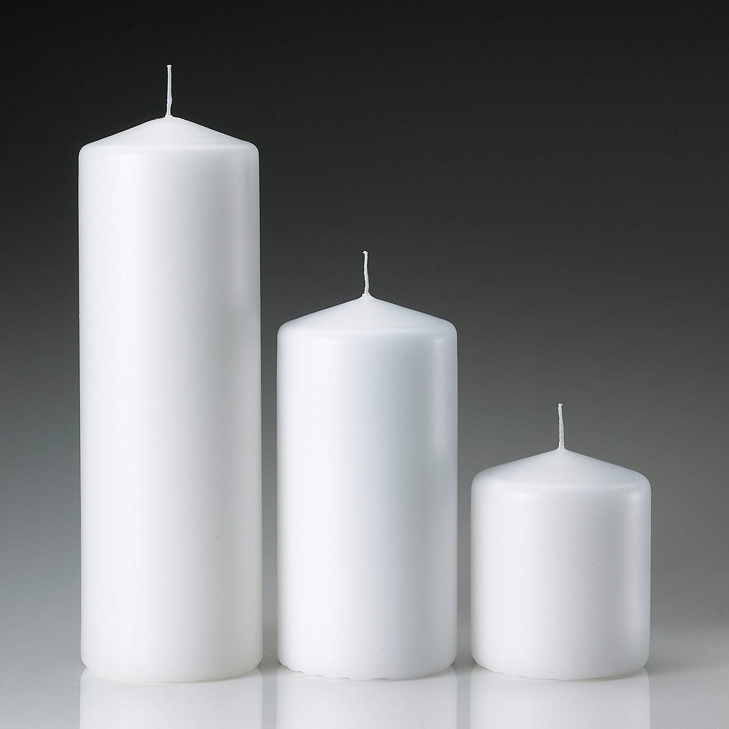 Amazon.com: White Pillar Candle Variety Set - 3 Unscented Pillar ...