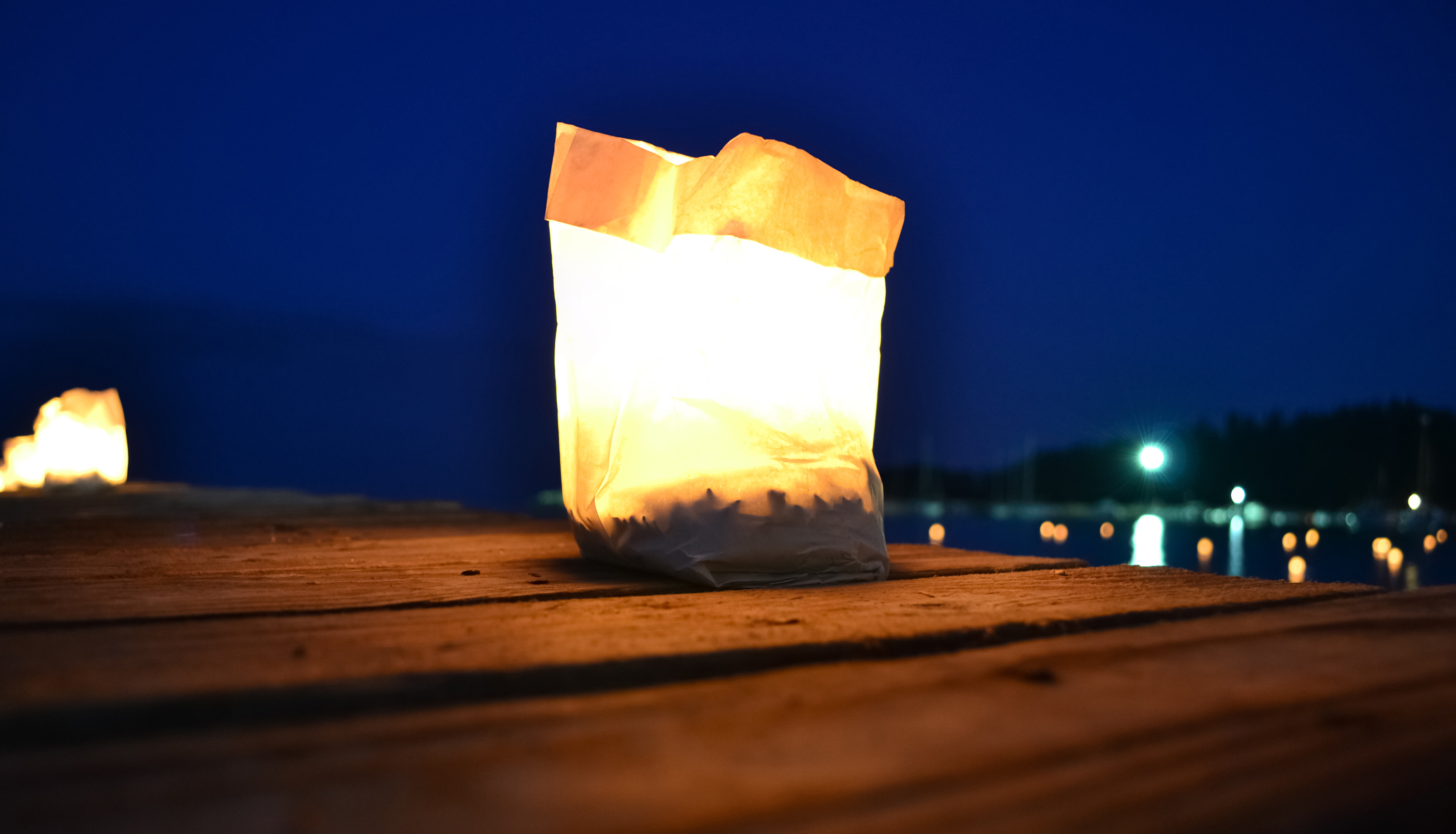 Candle on a bridge photo