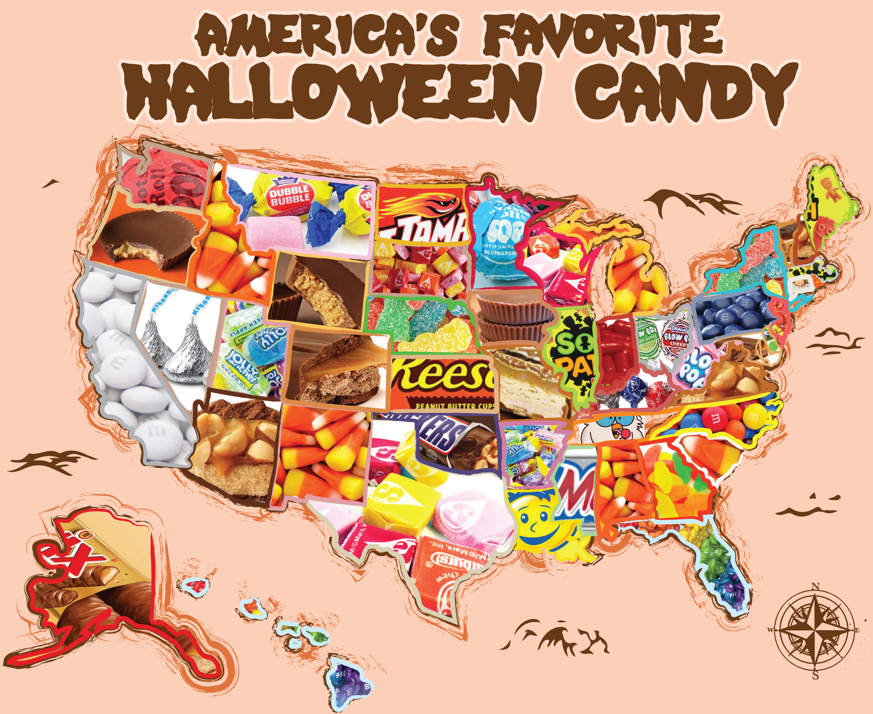 Top Halloween Candy by State ~ Interactive Map | CandyStore.com