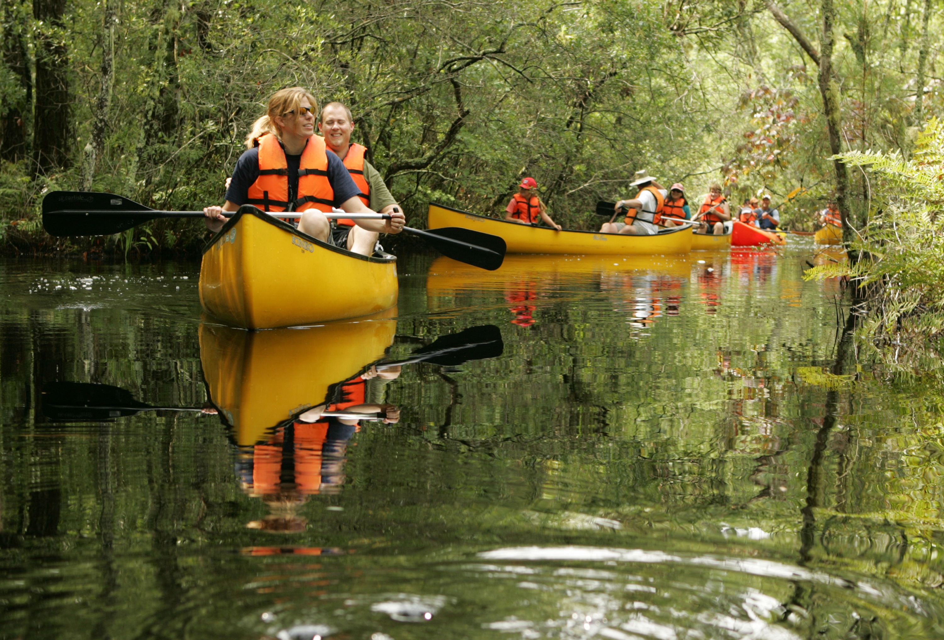 Canoeing in the river photo