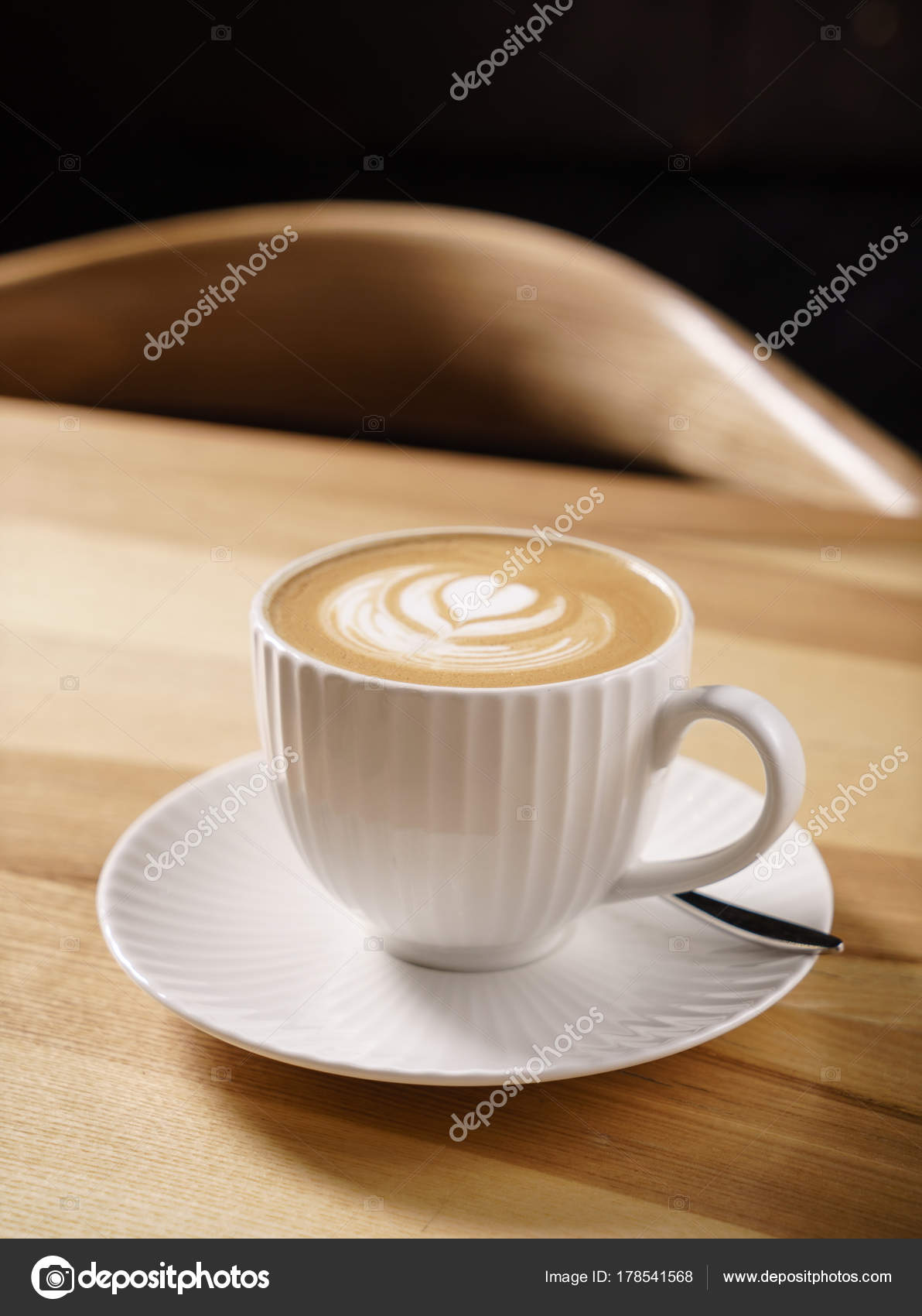 Cup Cappuccino Table Close — Stock Photo © Shebeko #178541568