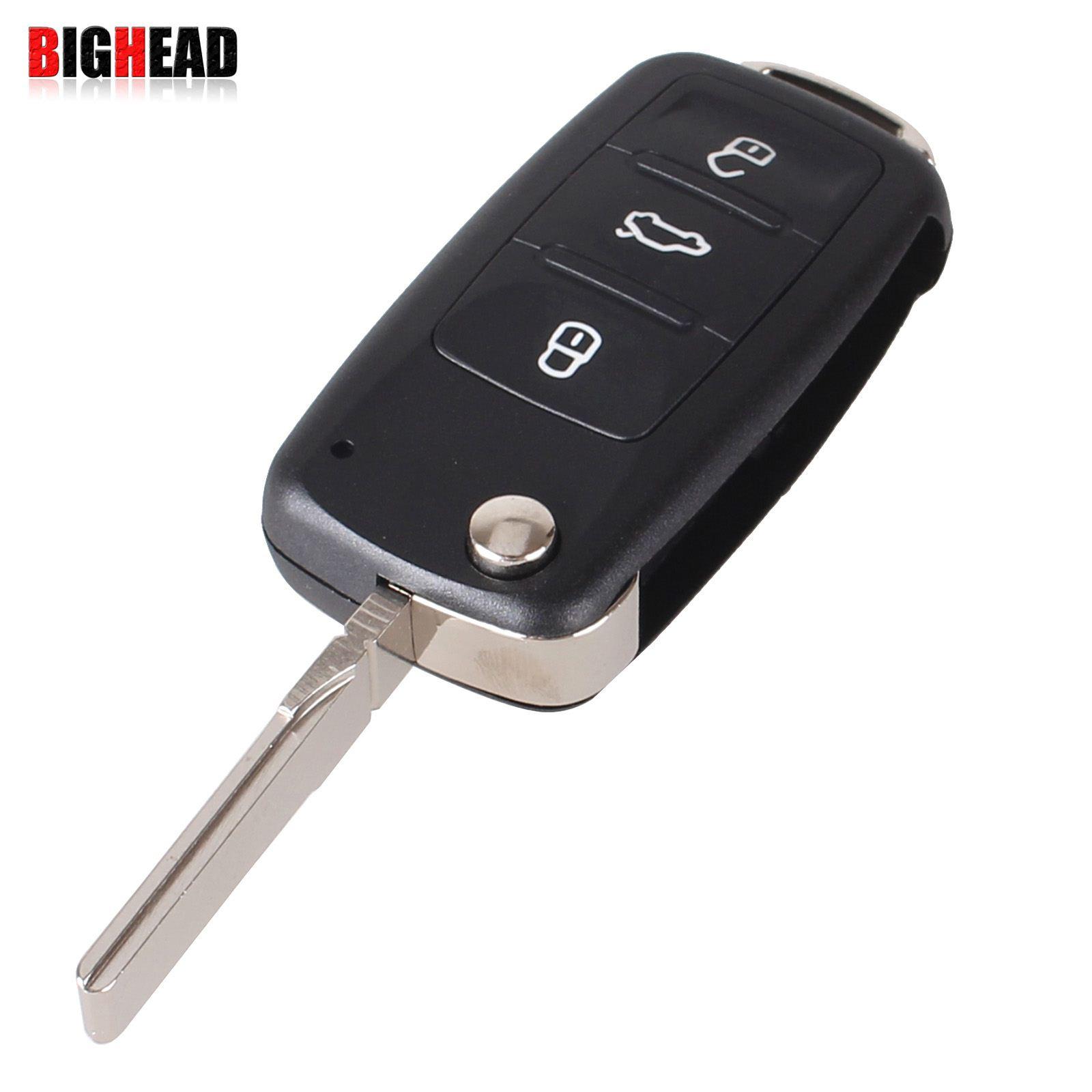 2018 Car Bighead 3 Button Flip Fob Remote Folding Key Shell For Vw ...