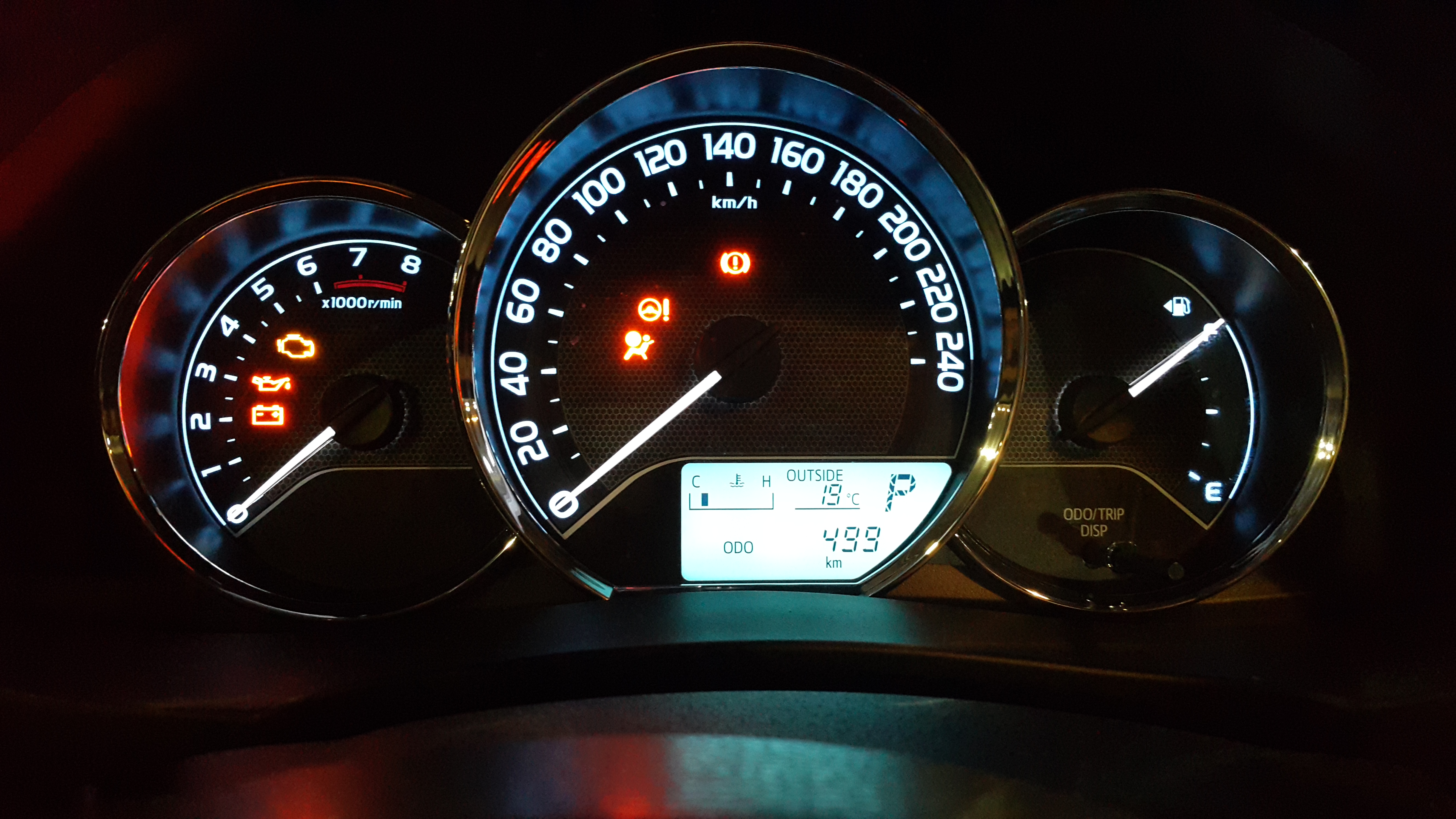 Round car speedometer photo