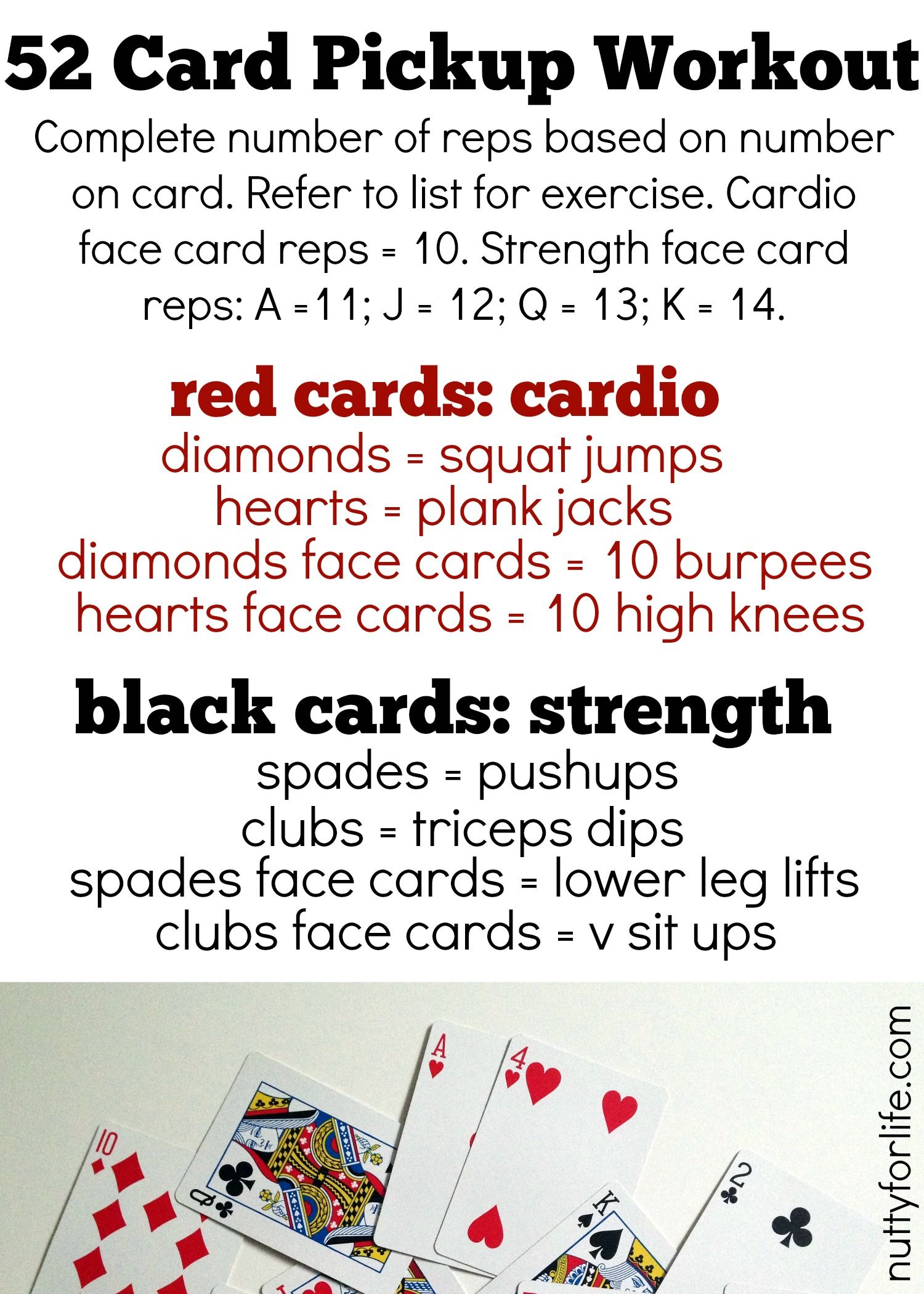 52 Card Pickup Workout [Deck of Cards Workout] | Endorphins ...