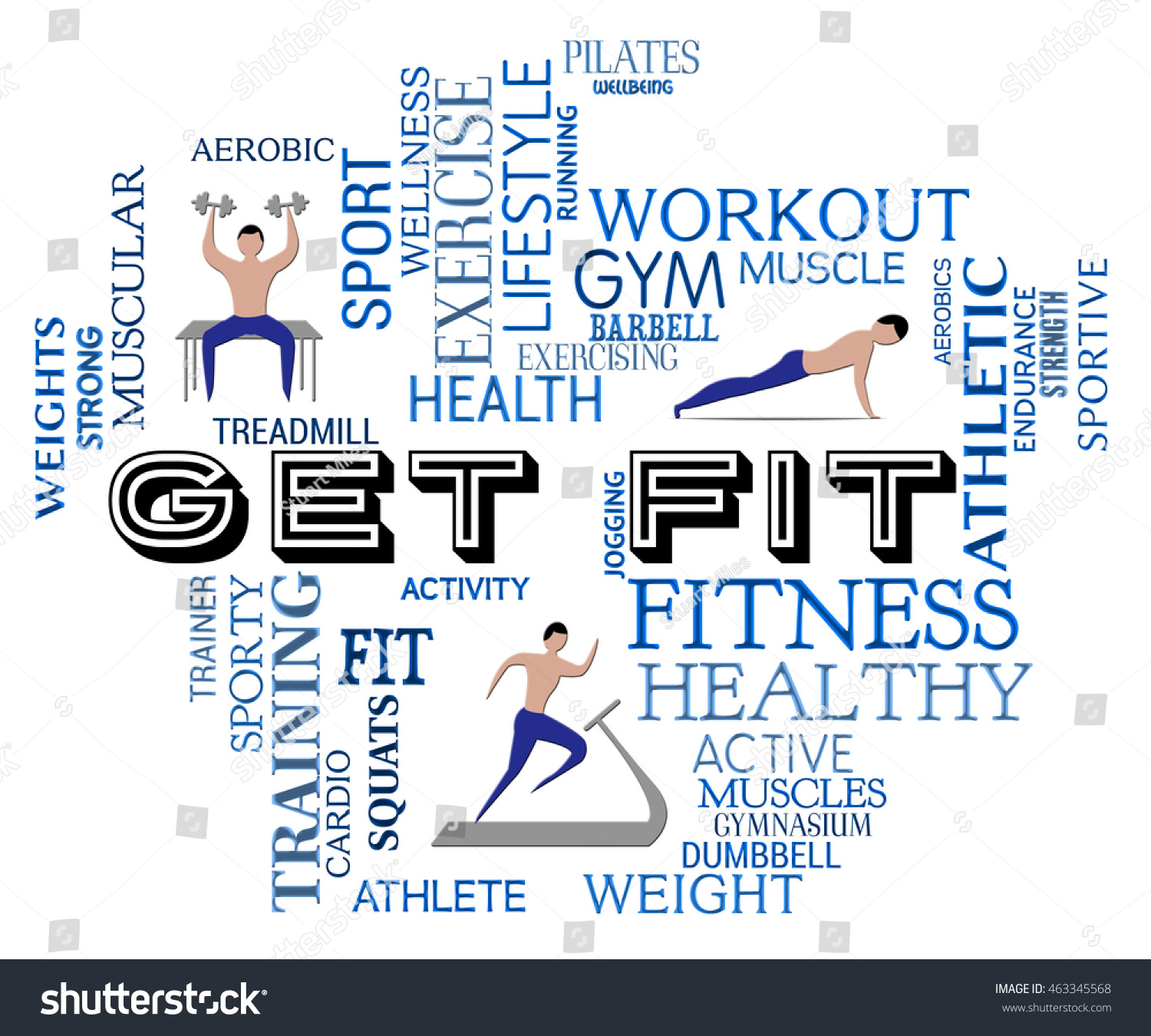 Get Fit Meaning Working Out Exercise Stock Illustration 463345568 ...