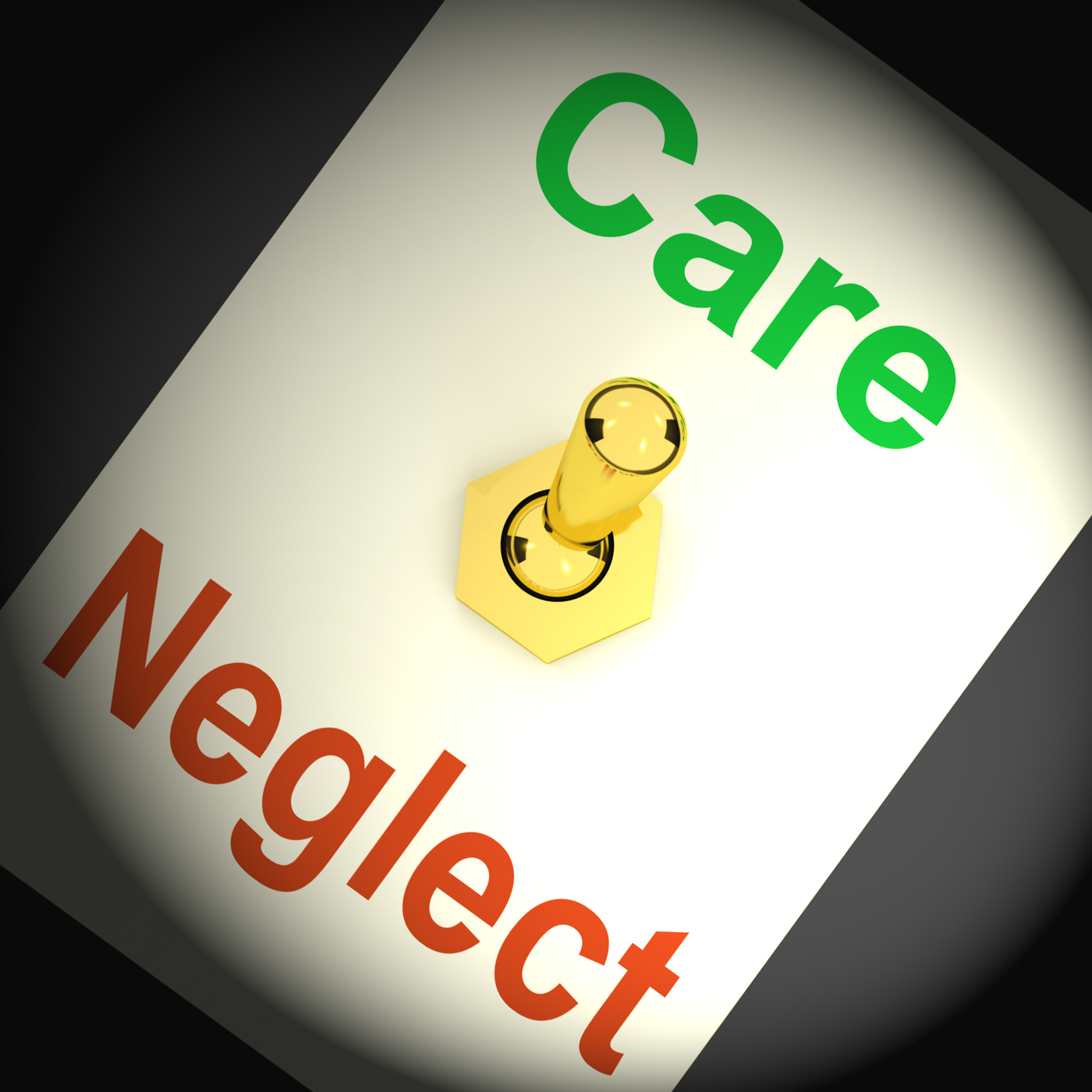 Care neglect lever means compassionate or irresponsible photo