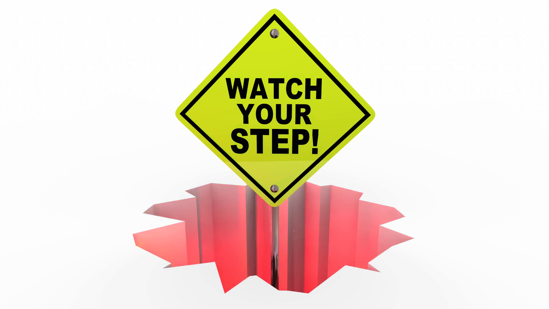 Watch Your Step Be Careful Hole Sign Danger 3 D Animation Motion ...