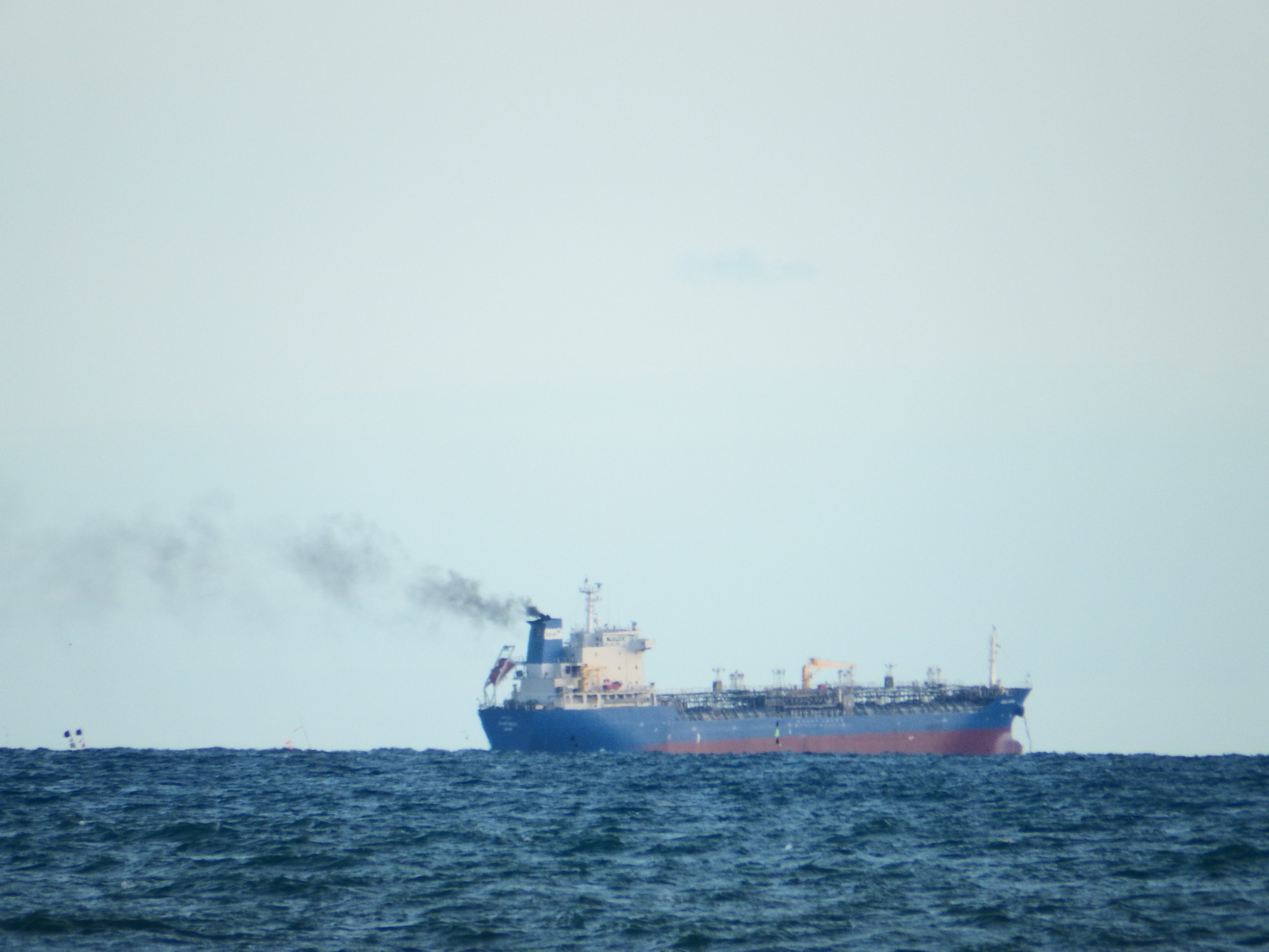 Cargo ship at sea photo