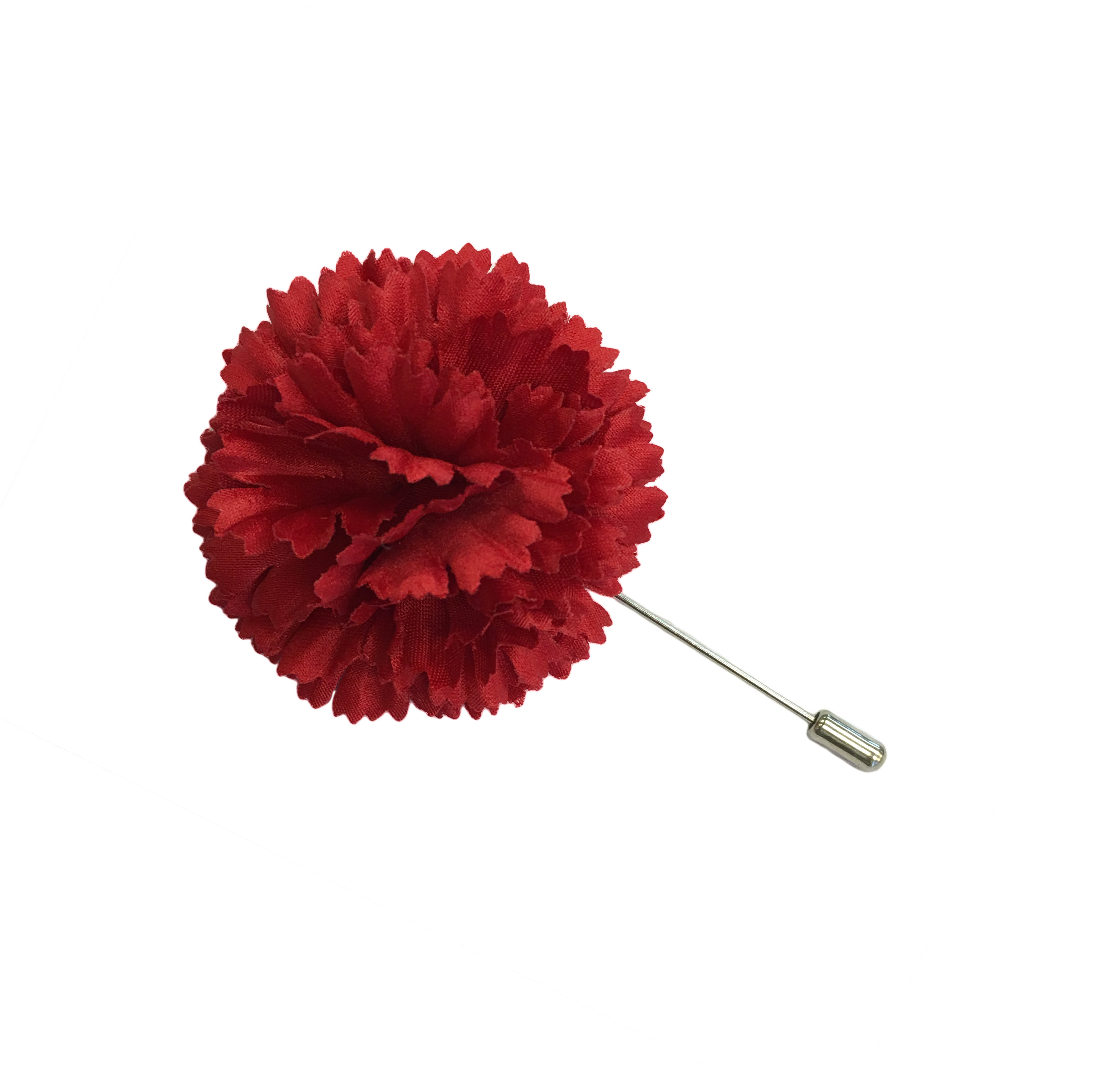 2″ Red Silk Satin Carnation Lapel Pin – M&S Schmalberg