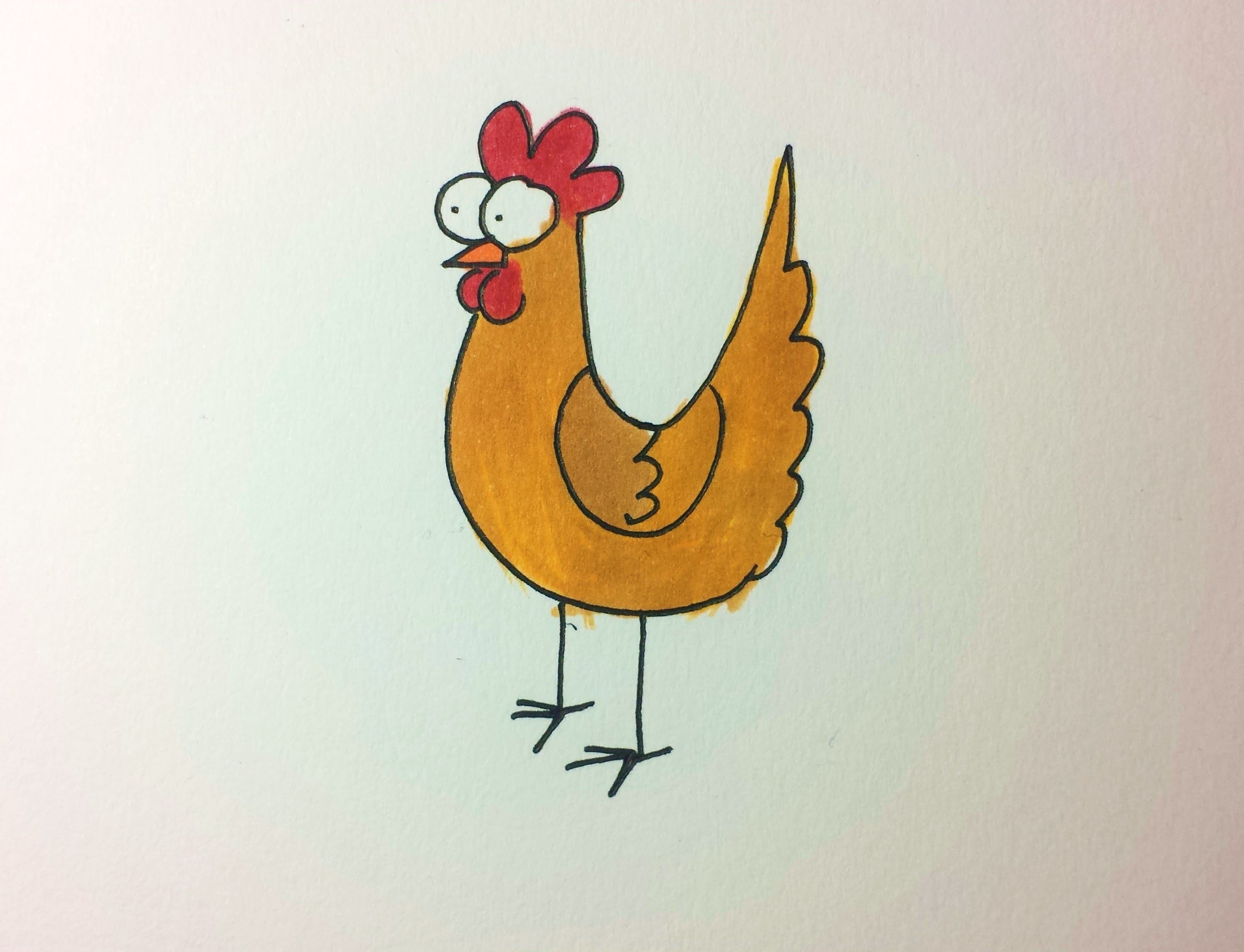 How to Draw a Cartoon Chicken - YouTube