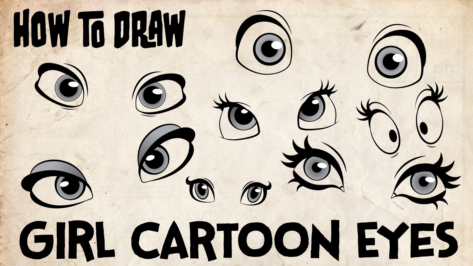 How to Draw Girl Cartoon Eyes - YouTube