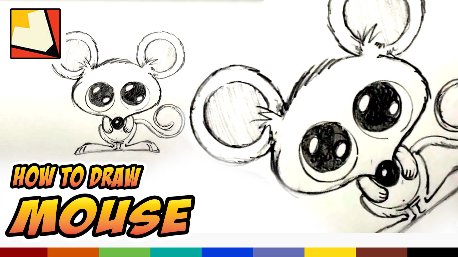 How to Draw a Mouse - Easy Cartoon Mouse Drawing Lessons for Kids ...