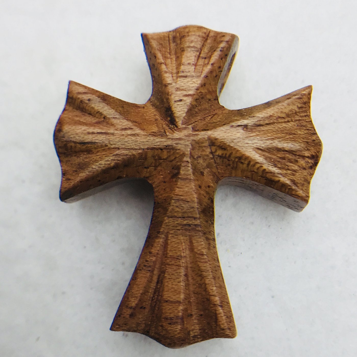 Wooden Carved Cross, Light Brown, 30x27mm – EOS Designs Studio