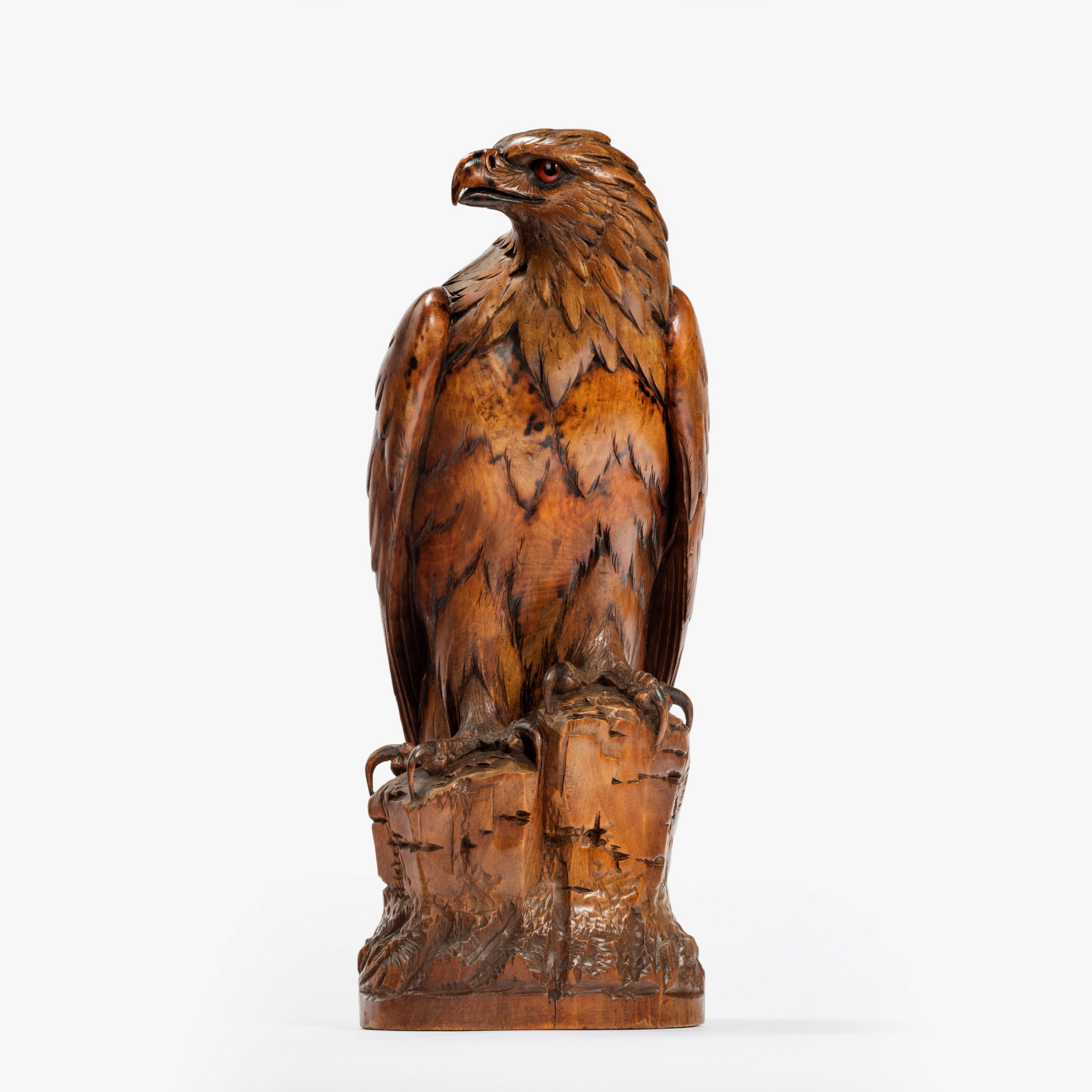 A Black Forest carved figure of a hawk - Wick Antiques