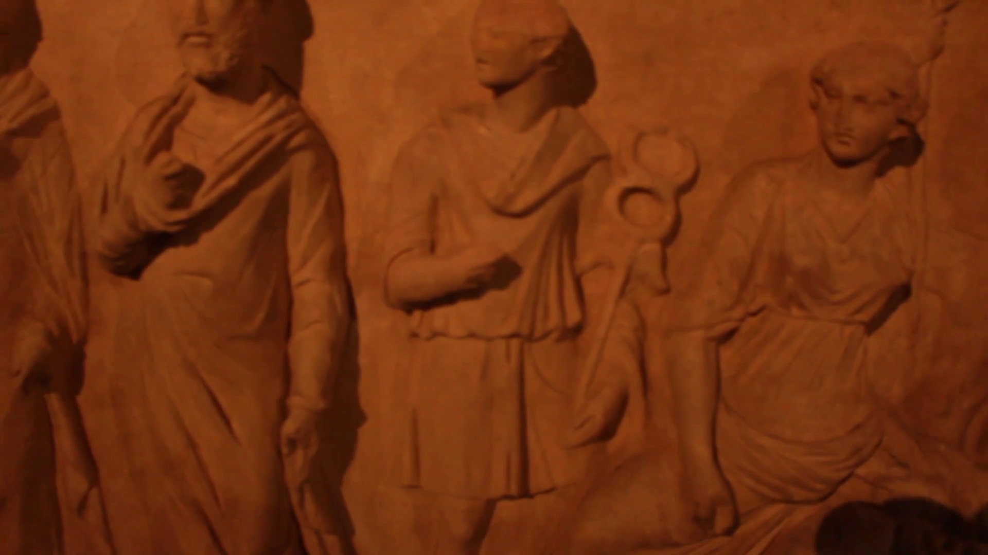 Old Ancient Carved Bas-Relief Tombstone with People. Stock Video ...