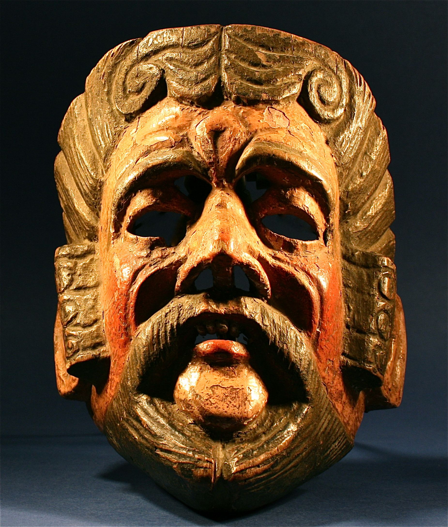 Carved wooden masks photo