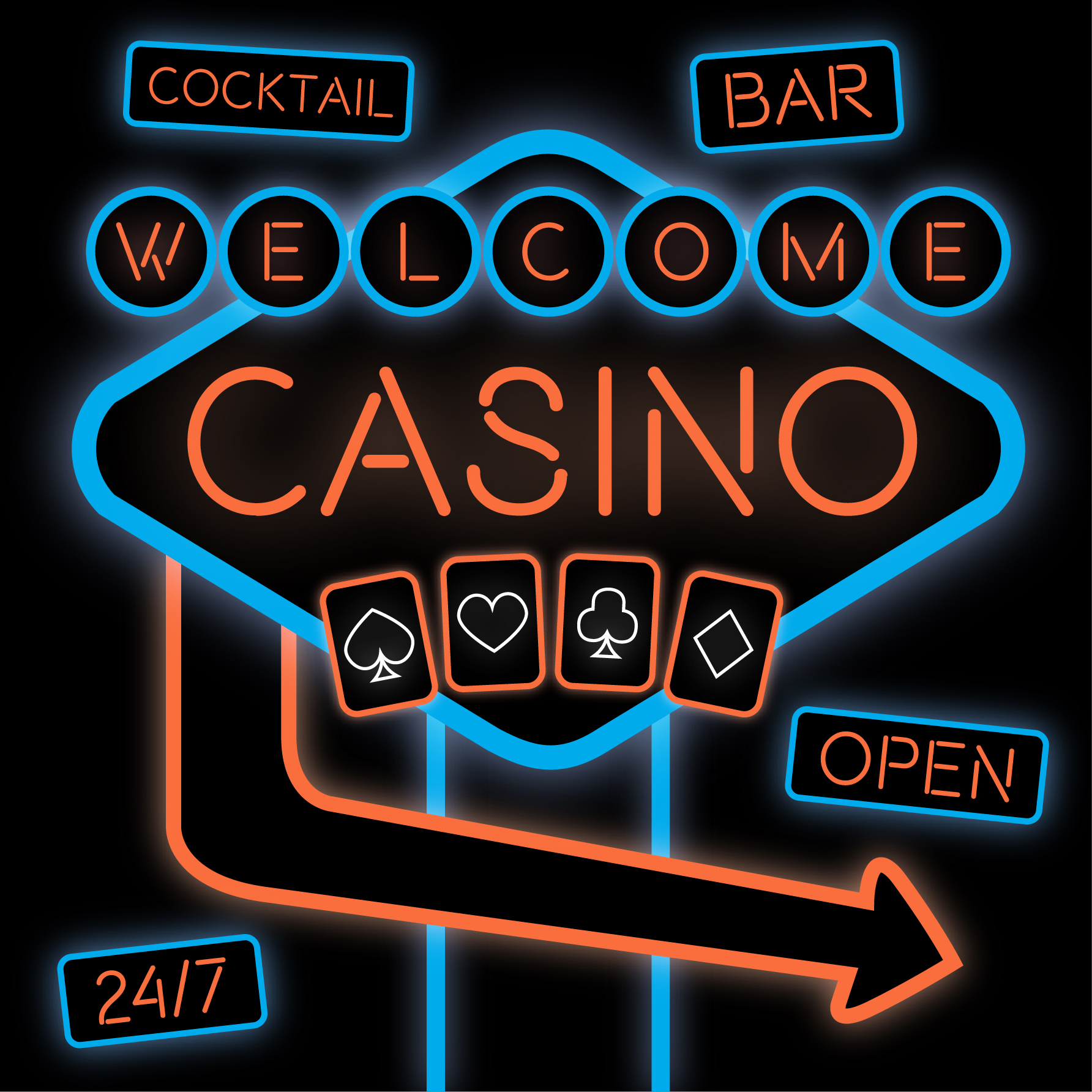 Casino Neon Sign - Photoshop Vectors | BrushLovers.com