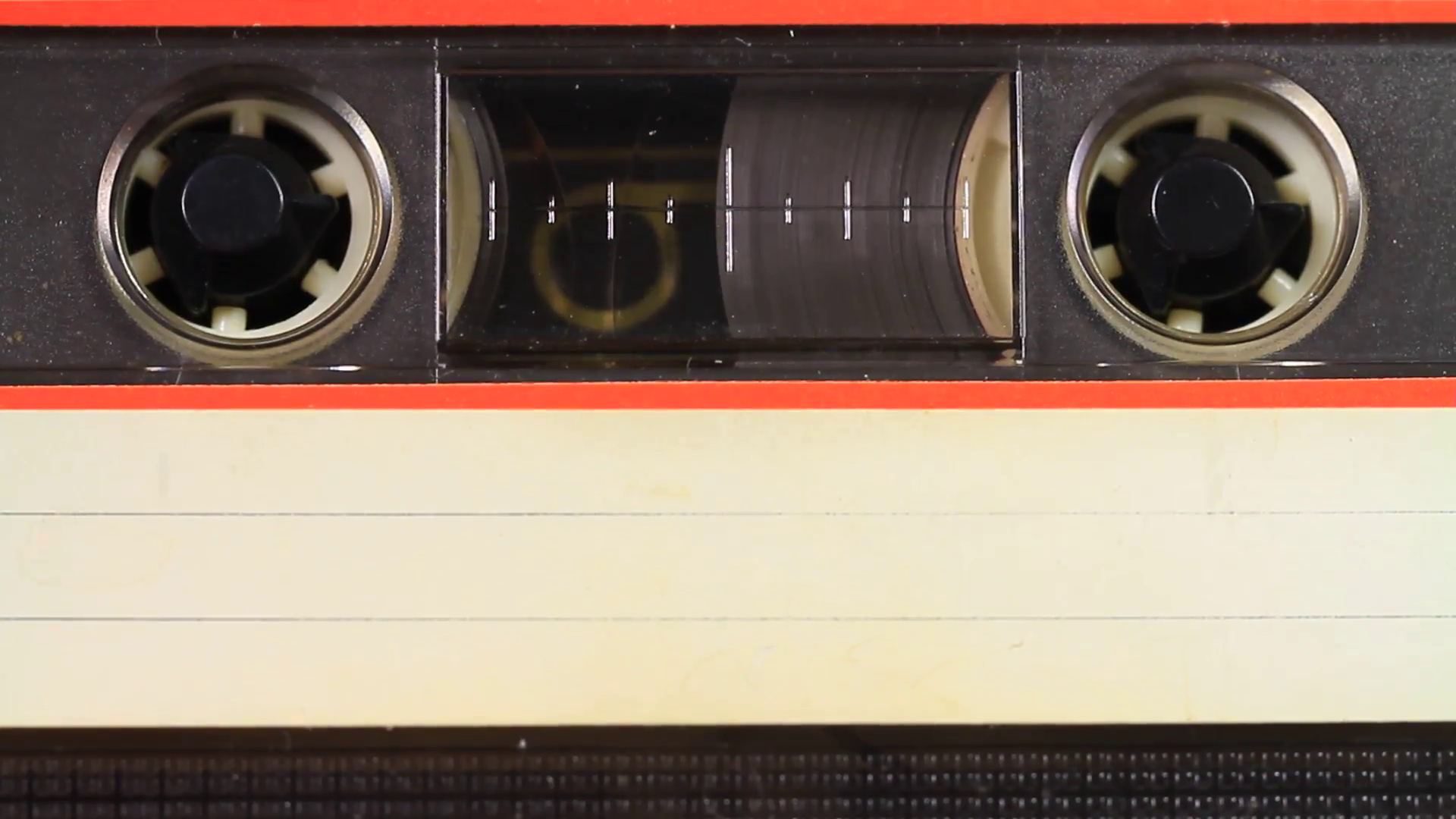 Inserting and recording tape cassette. Close up. Inserting cassette ...