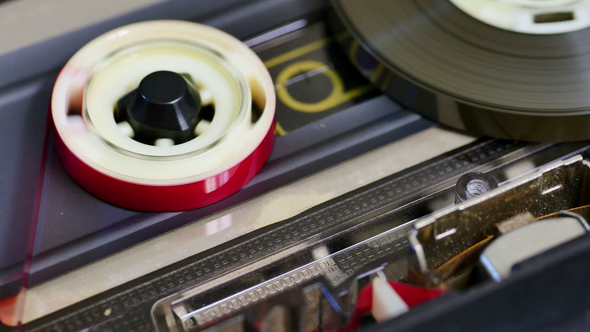Tape reel starts the recording or playback. Cassette tape assembly ...