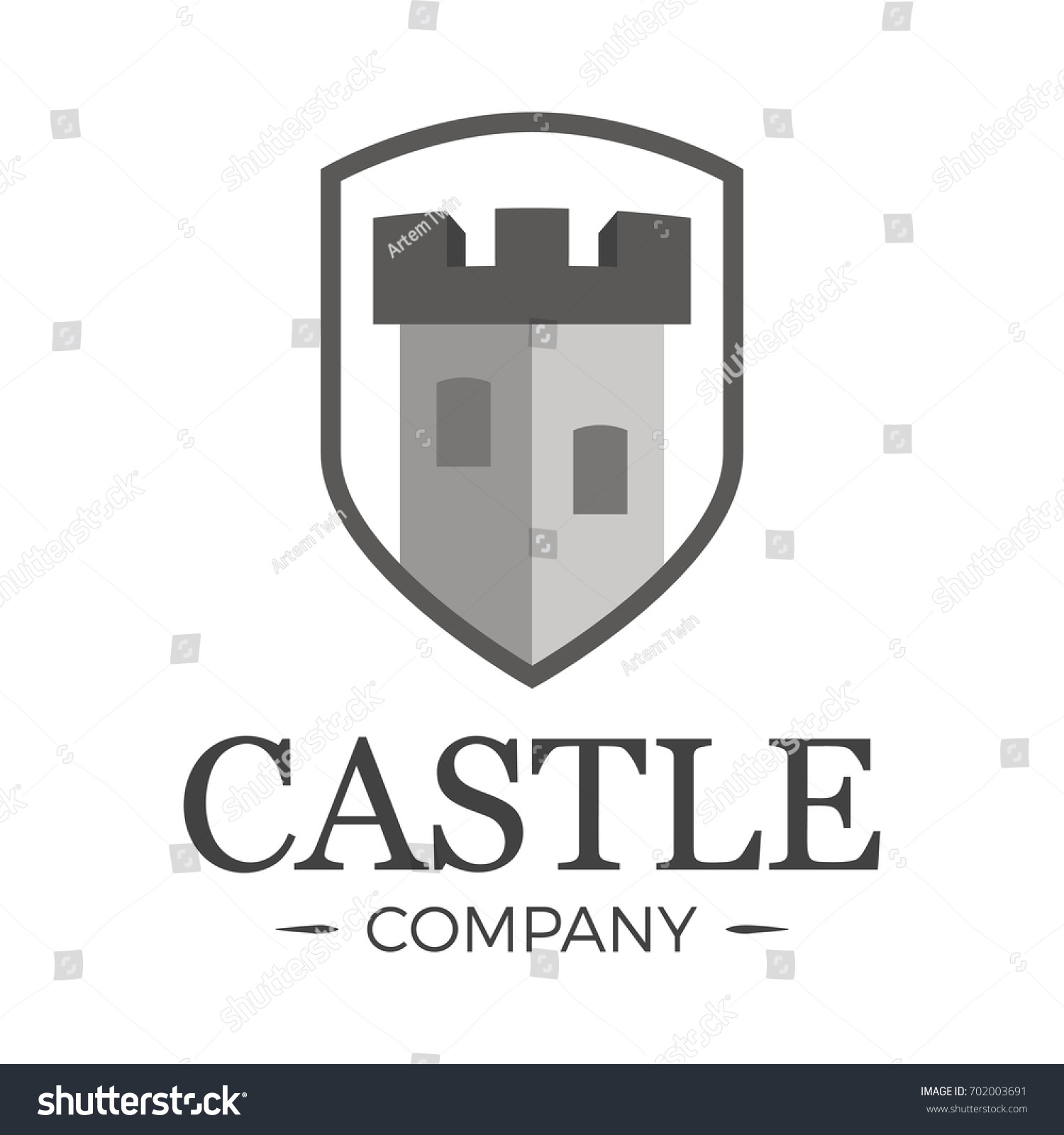 Castle Logo Tower Shield Company Emblem Stock Vector HD (Royalty ...