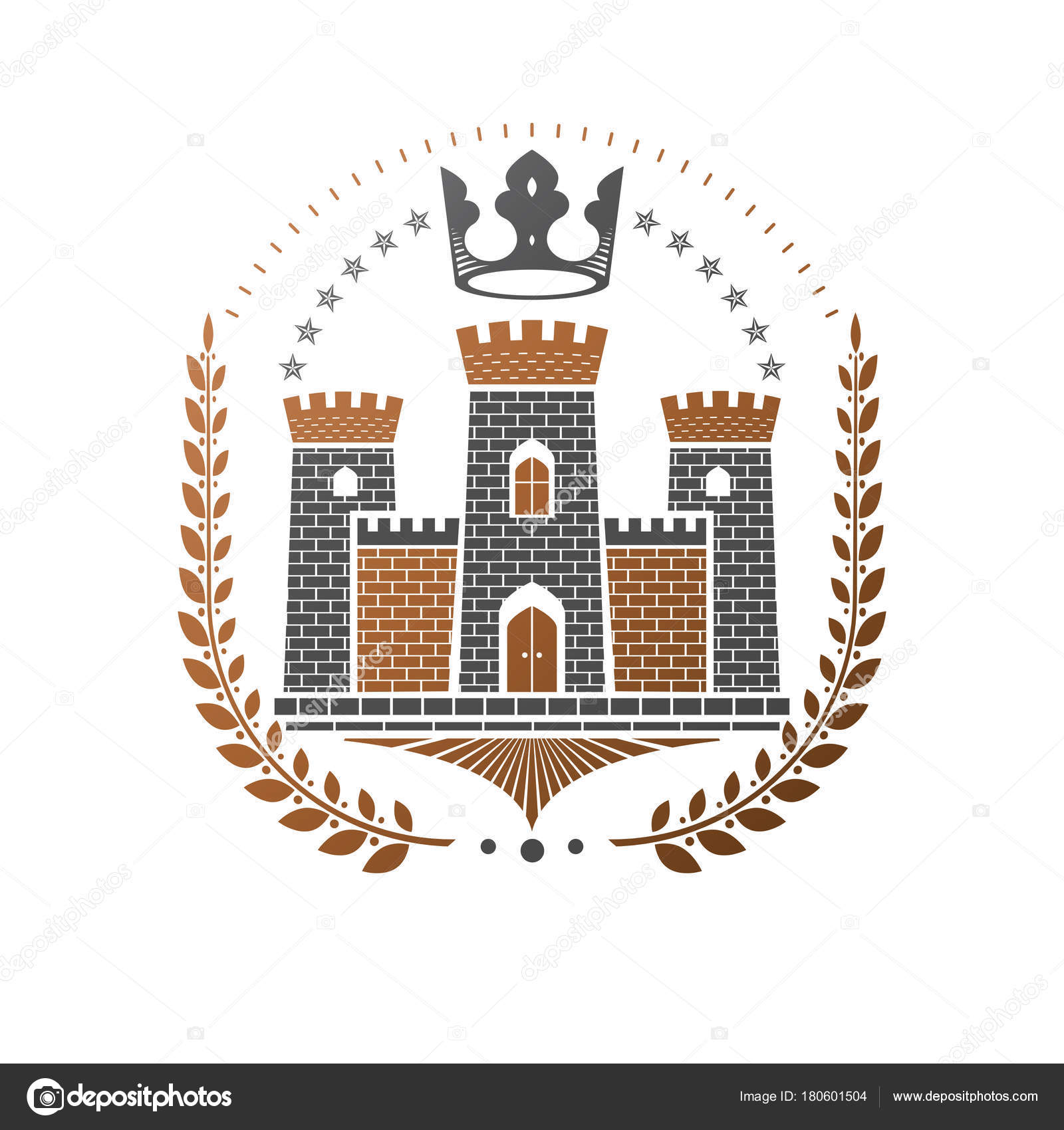 Decorative Royal Ancient Castle Emblem — Stock Vector © Ostapius ...