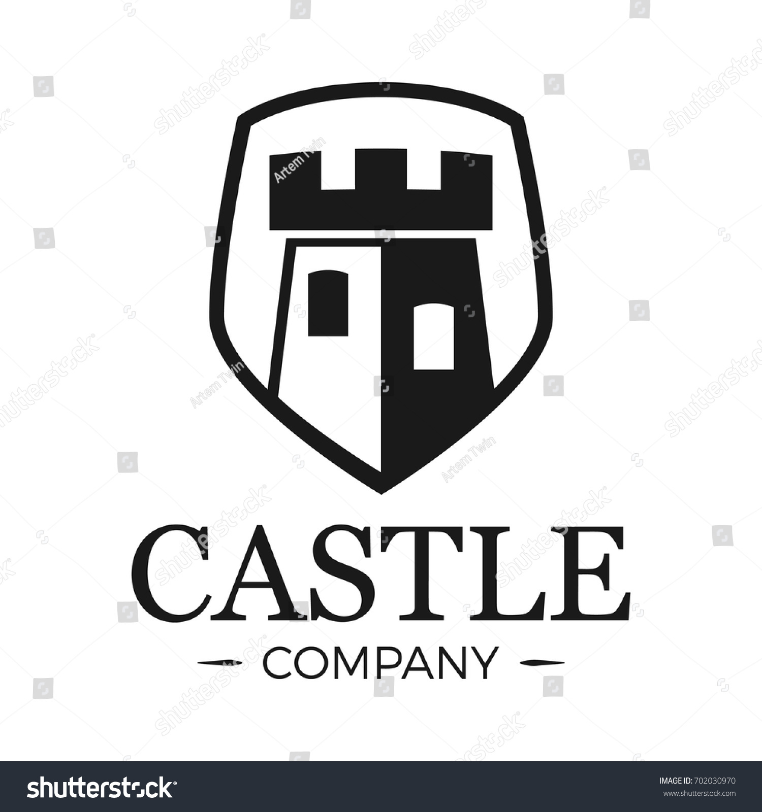 Castle Logo Tower Shield Company Emblem Stock Photo (Photo, Vector ...