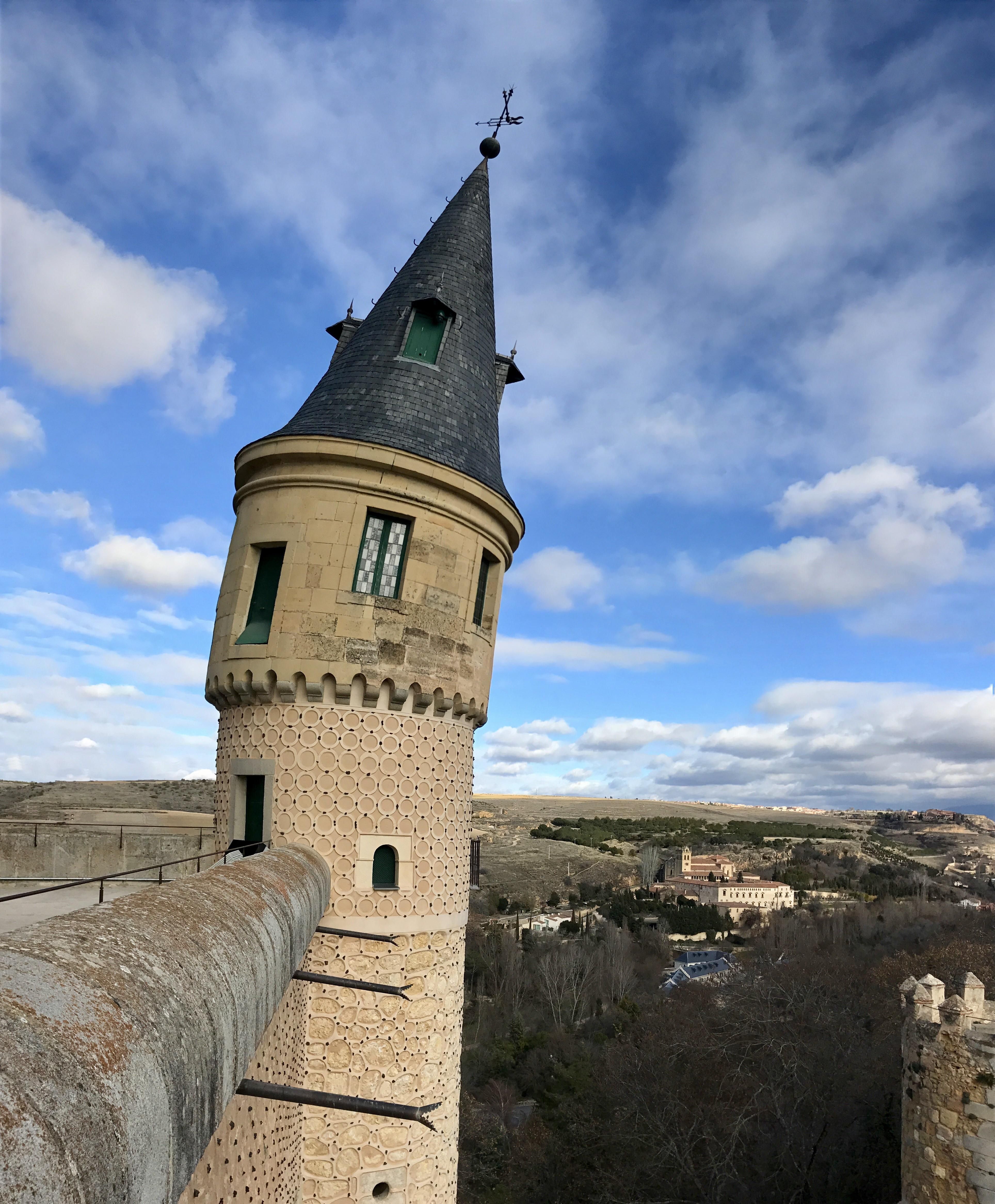 Panoramic camera caused this castle tower too seem like its leaning ...