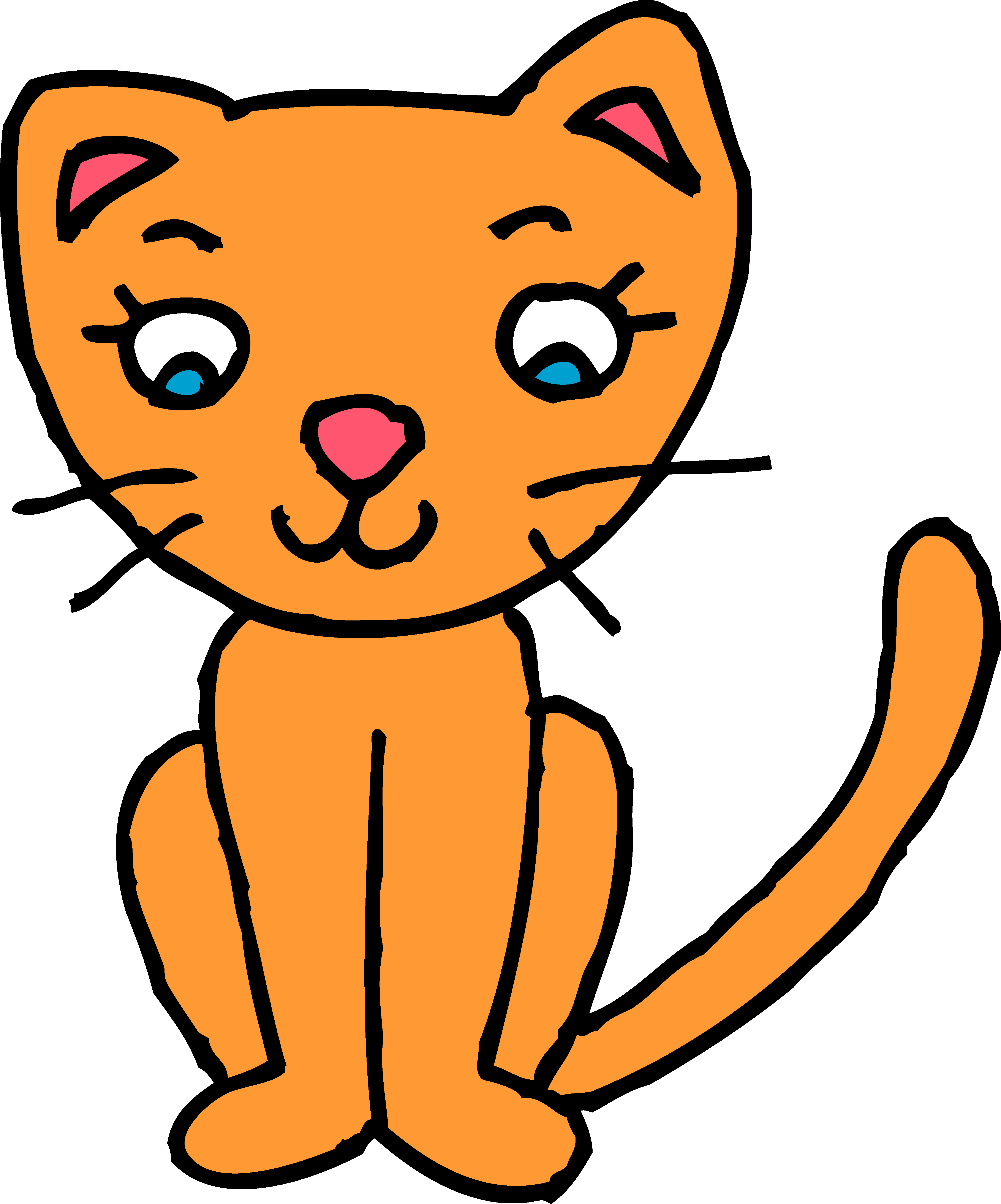 Cute Orange Kitty Cat Clipart - Free Clip Art