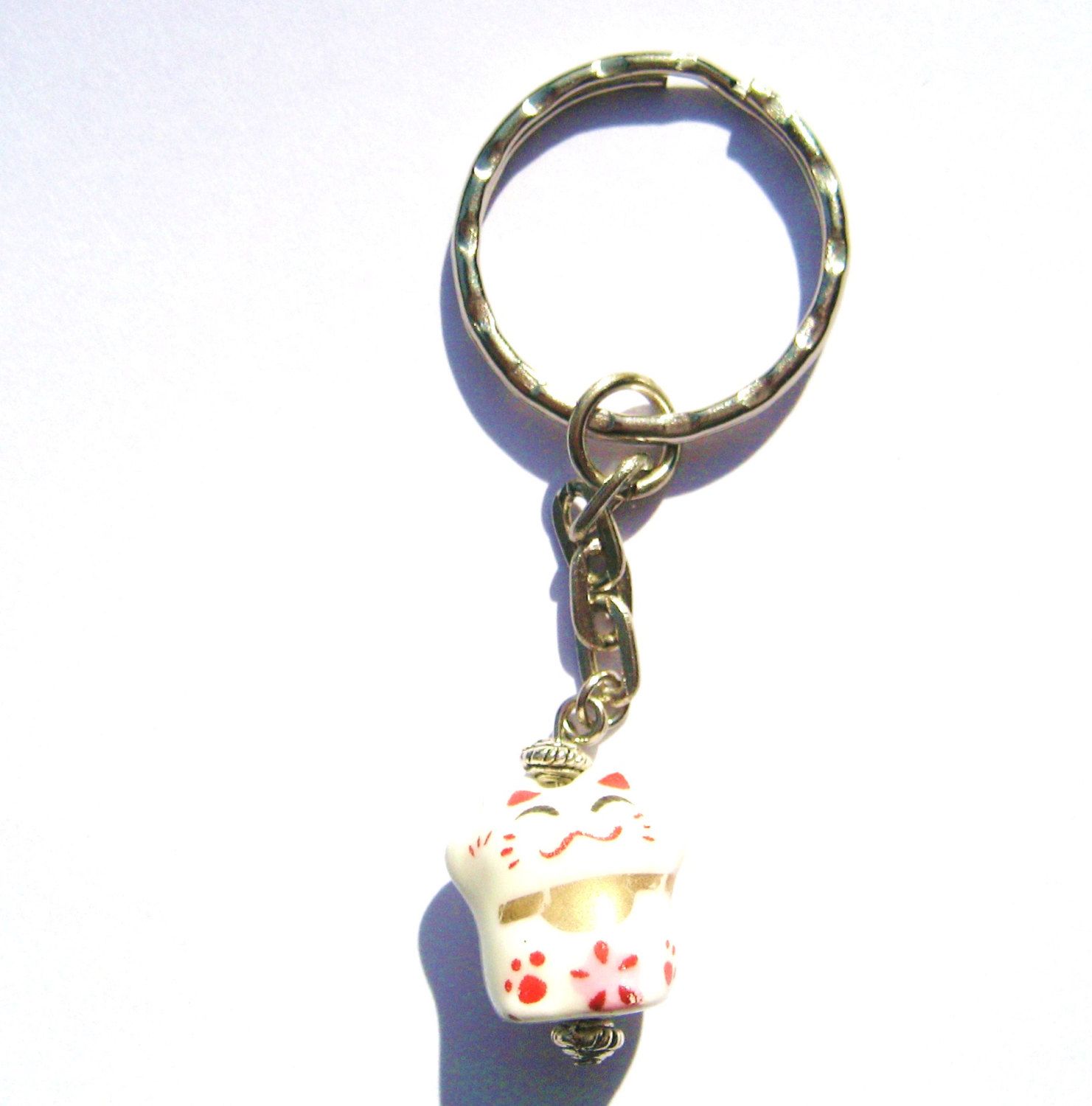 Maneki Neko Keychain Fortune Cat Key Chain Beckoning Cat Key RIng ...