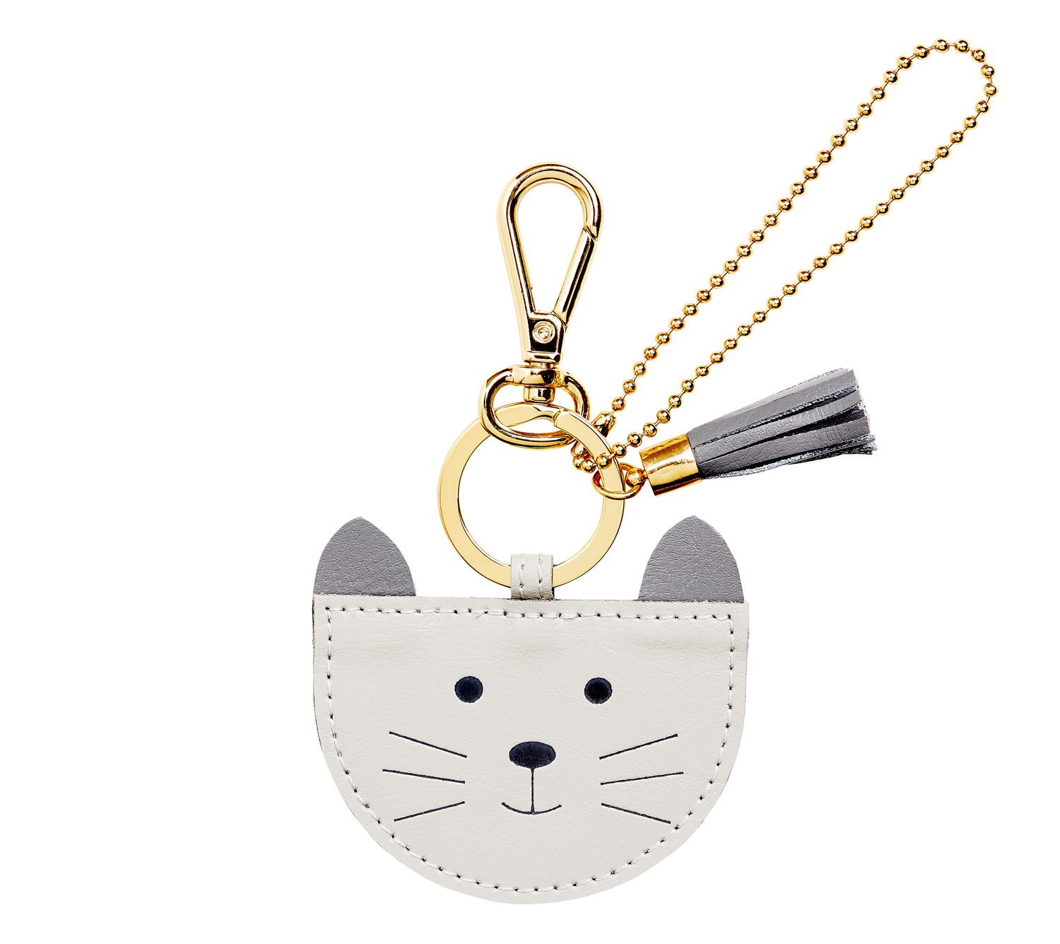 LEATHER KEY RING CAT: SWEET