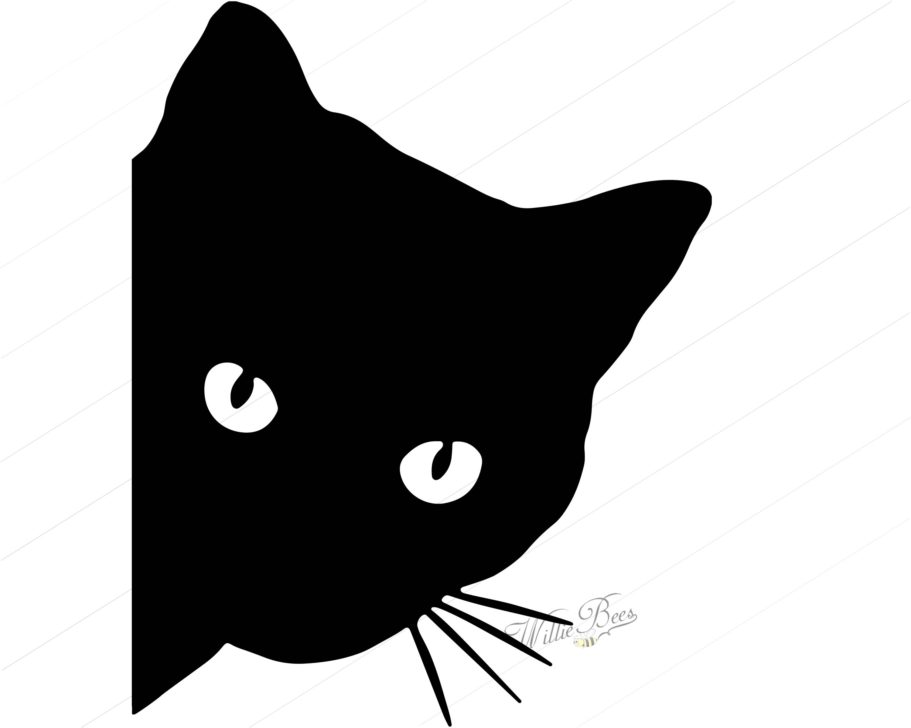 Peeking Cat SVG Feline SVG Cat SVG Peeking Cat Silhouette