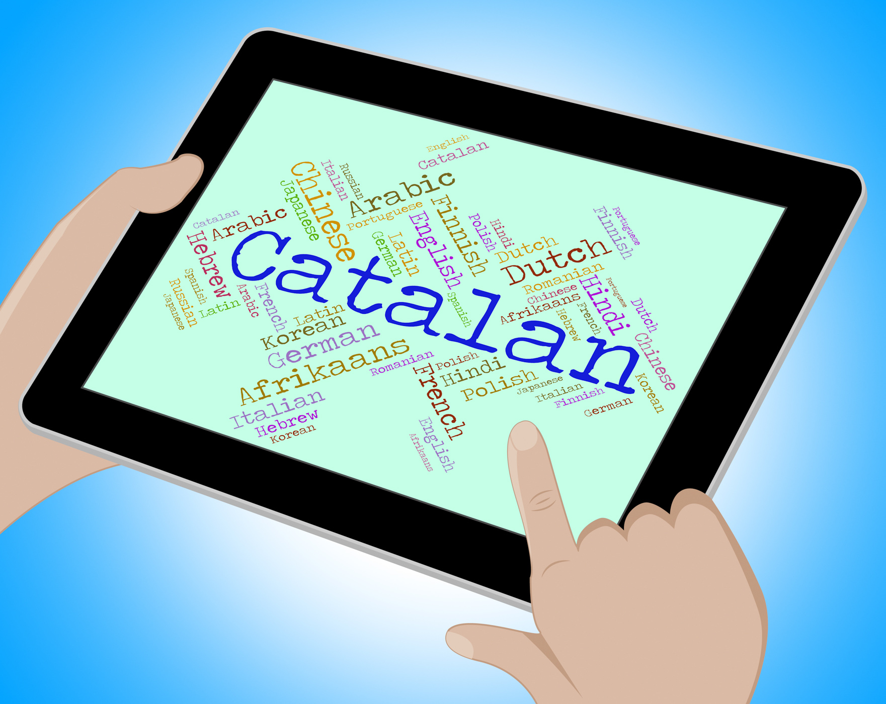 Catalan language means text catalonia and international photo