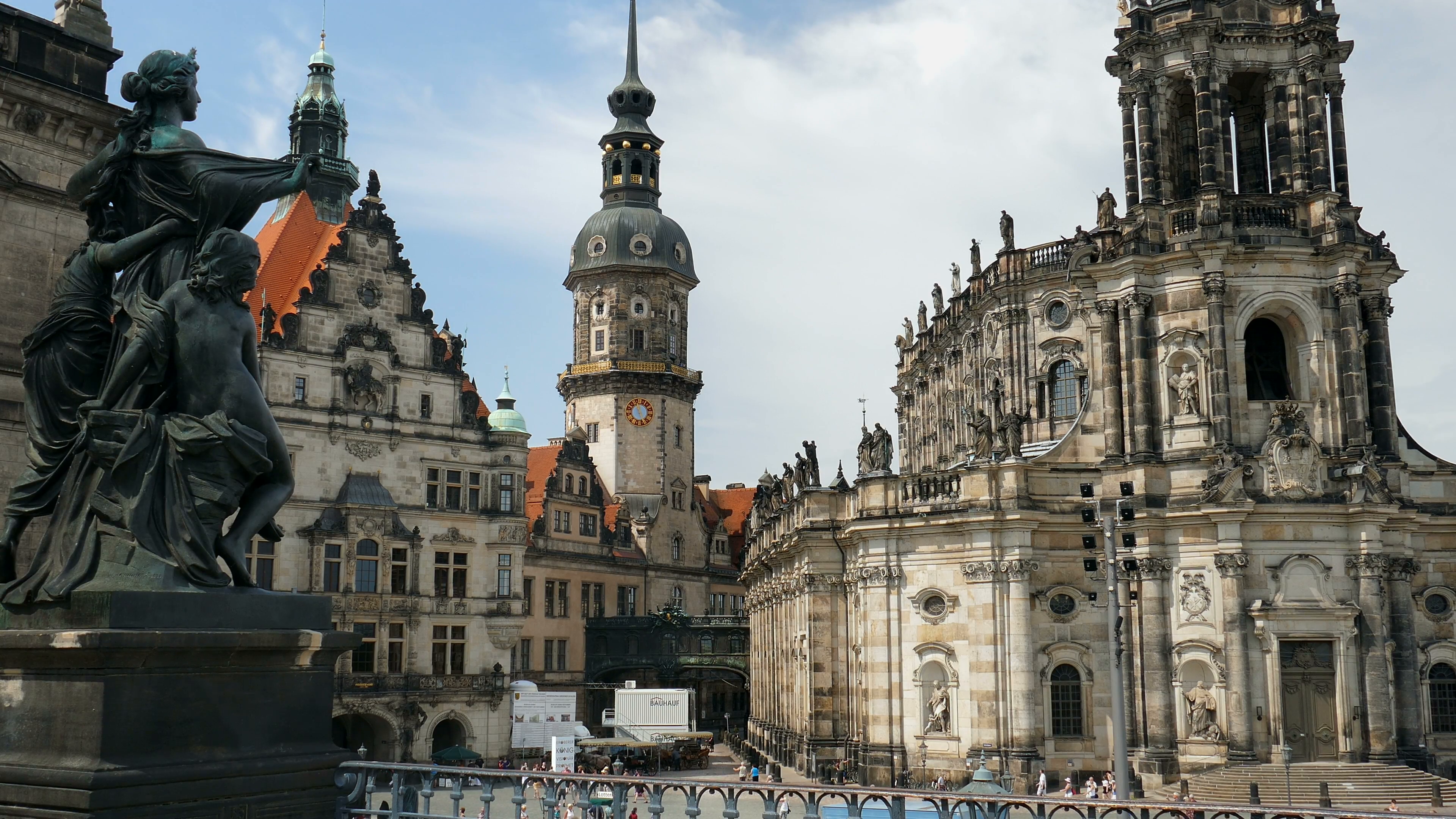 Dresden, Germany. Hofkirche (Cathedral of the Holy Trinity) and The ...