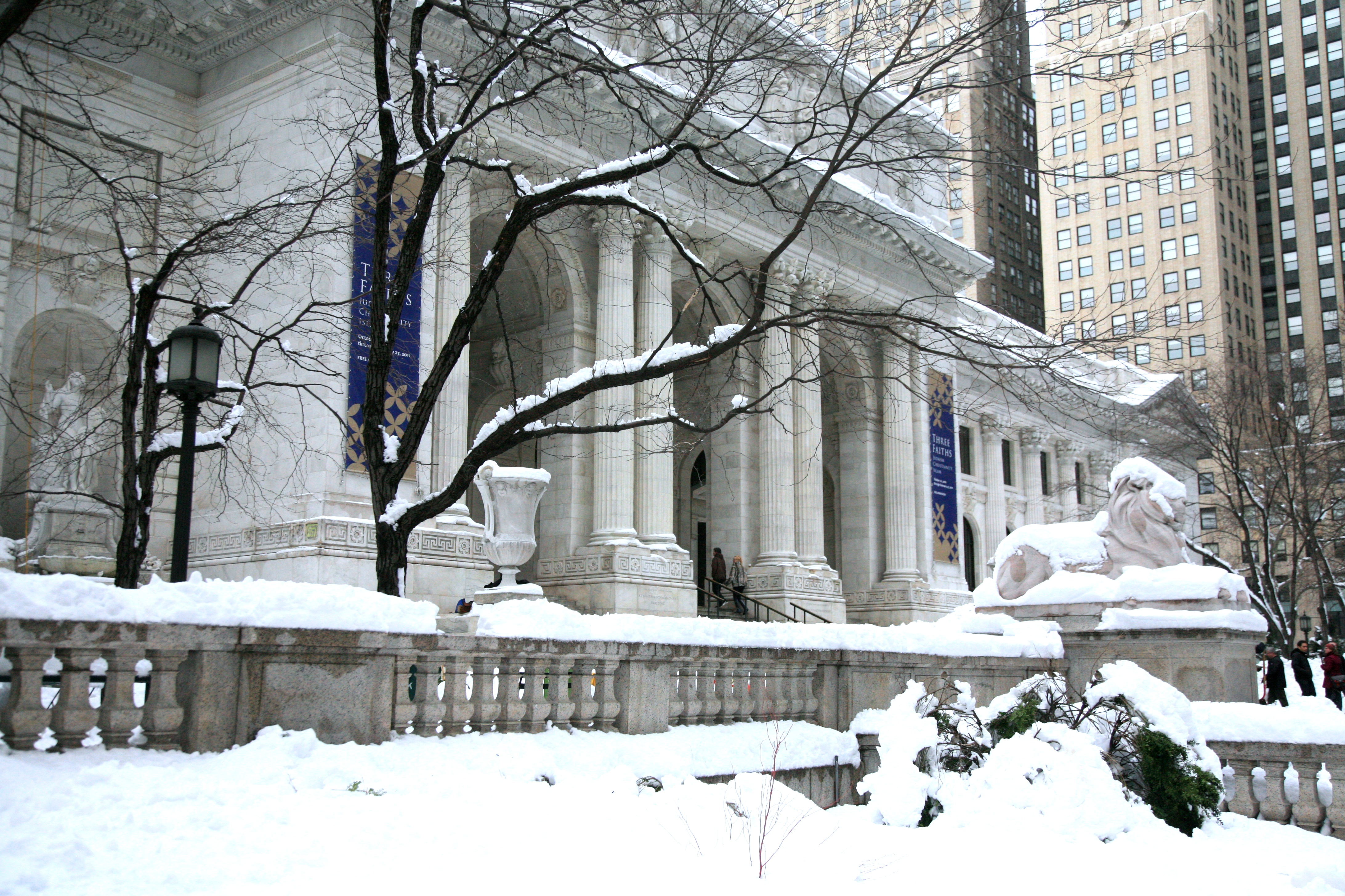 Free Images : snow, ice, nyc, weather, season, newyork, library ...
