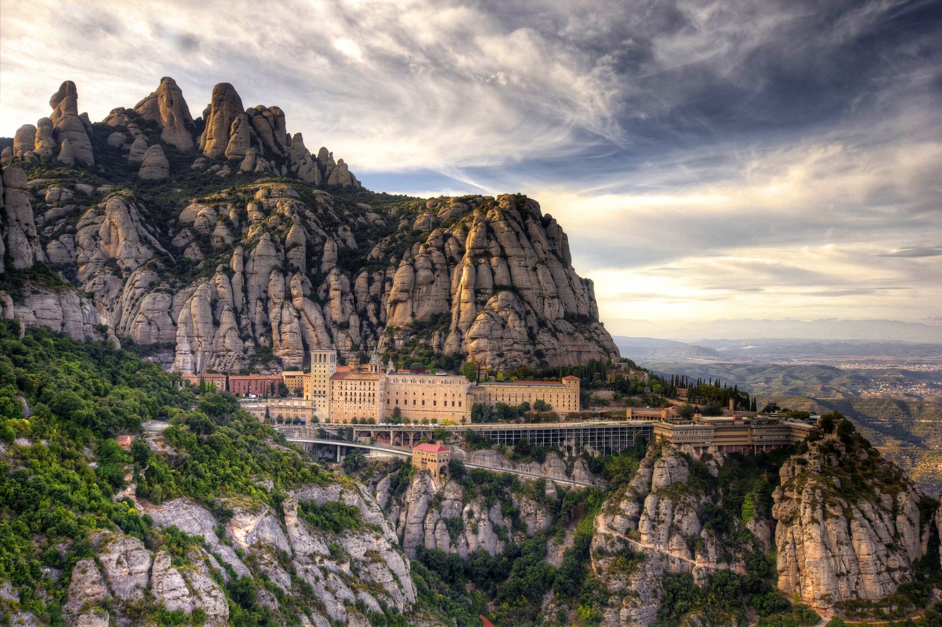 spain barcelona mountain santa marie de montserrat monastery ...