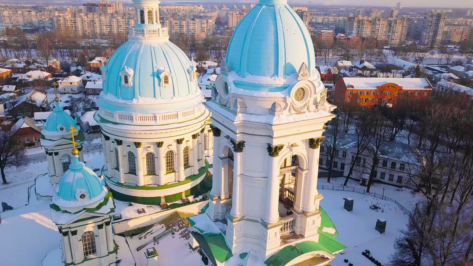 Aerial view of the Trinity Orthodox Cathedral. Sumy, Ukraine Stock ...