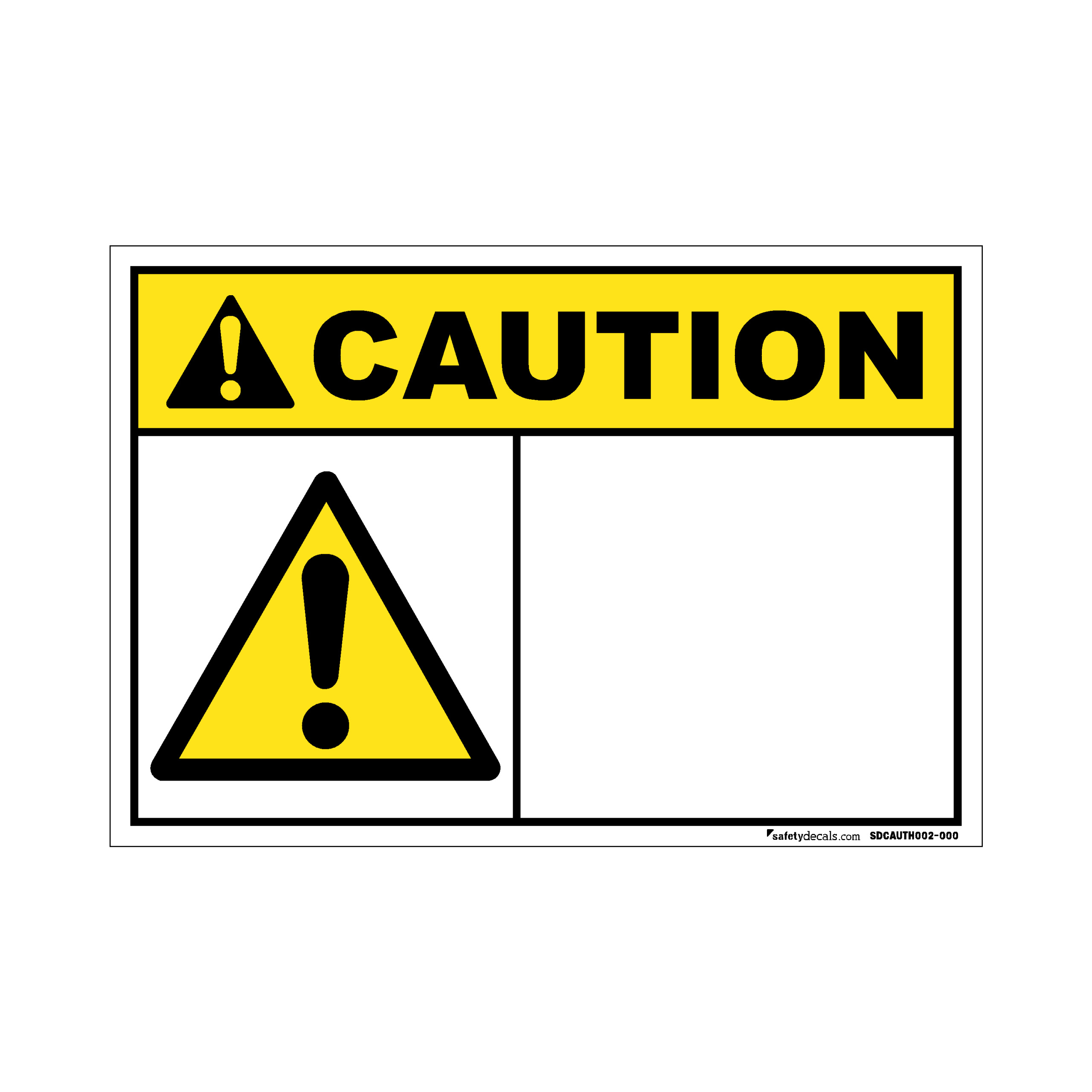 CAUTION - Blank with Caution Symbol
