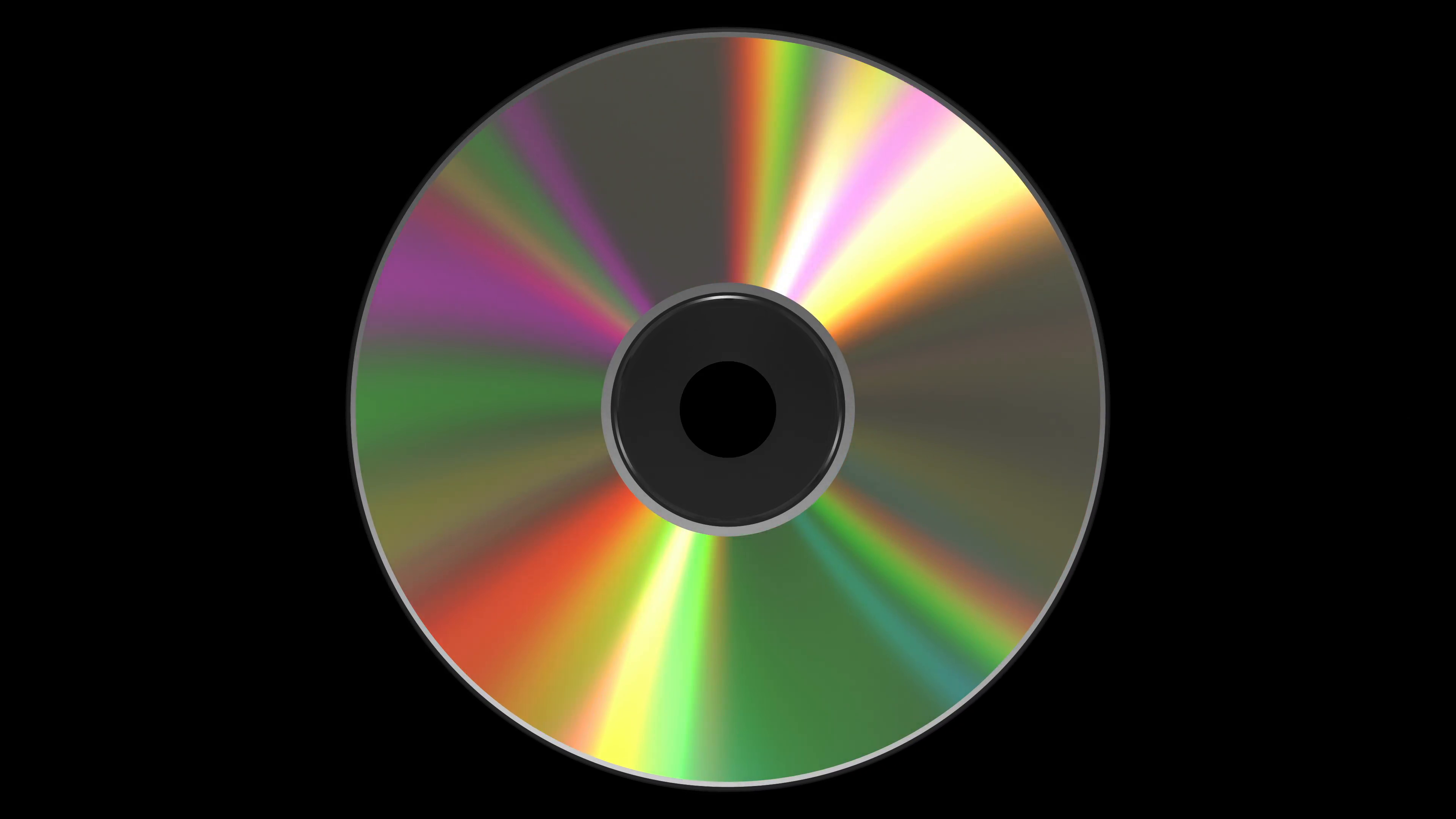 Iridescent CD DVD Disk. 3D Animation. Loop. Alpha Matte. 4k ...
