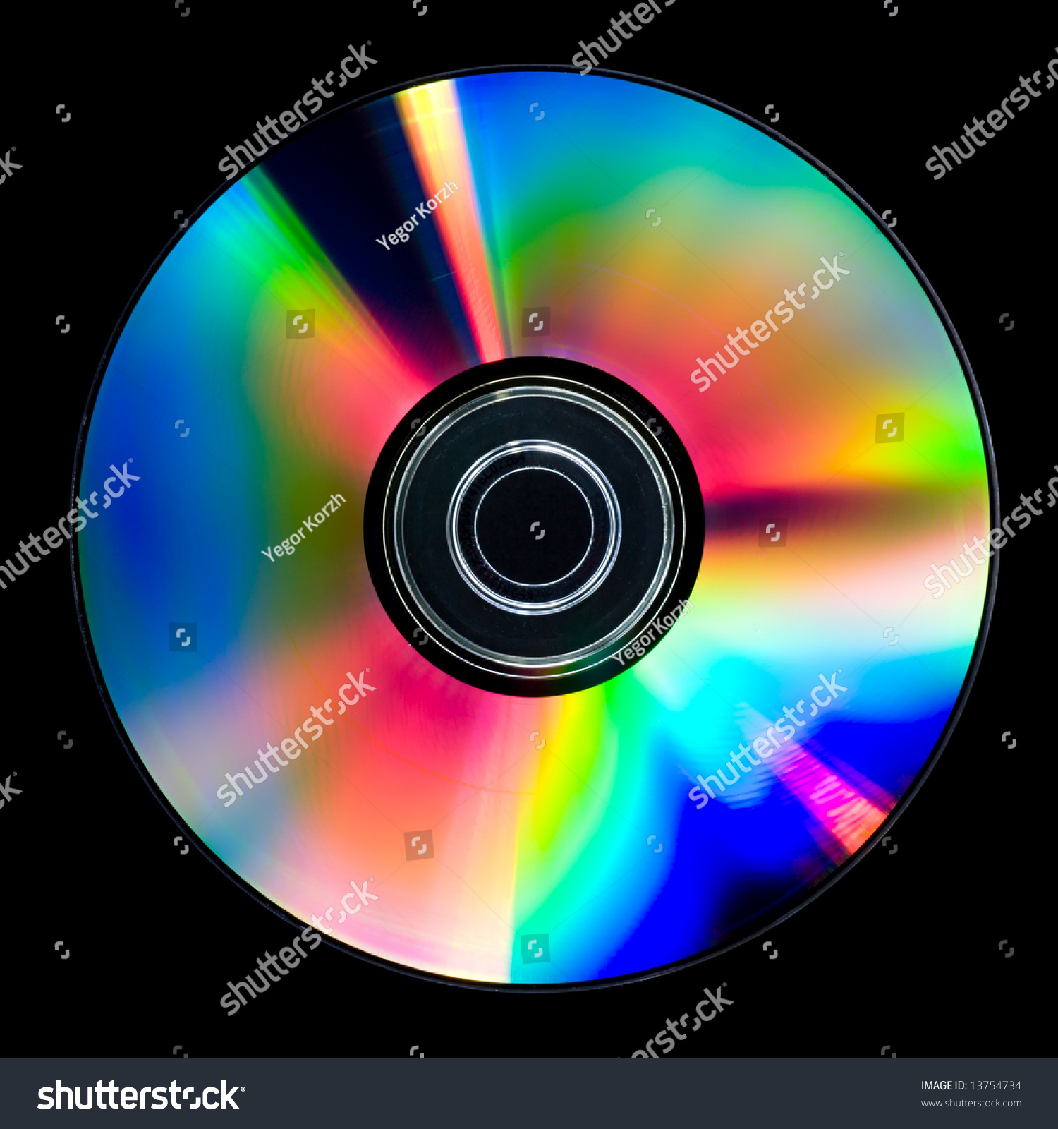 Colourful Cd Disk Isolated Over Black Stock Photo 13754734 ...