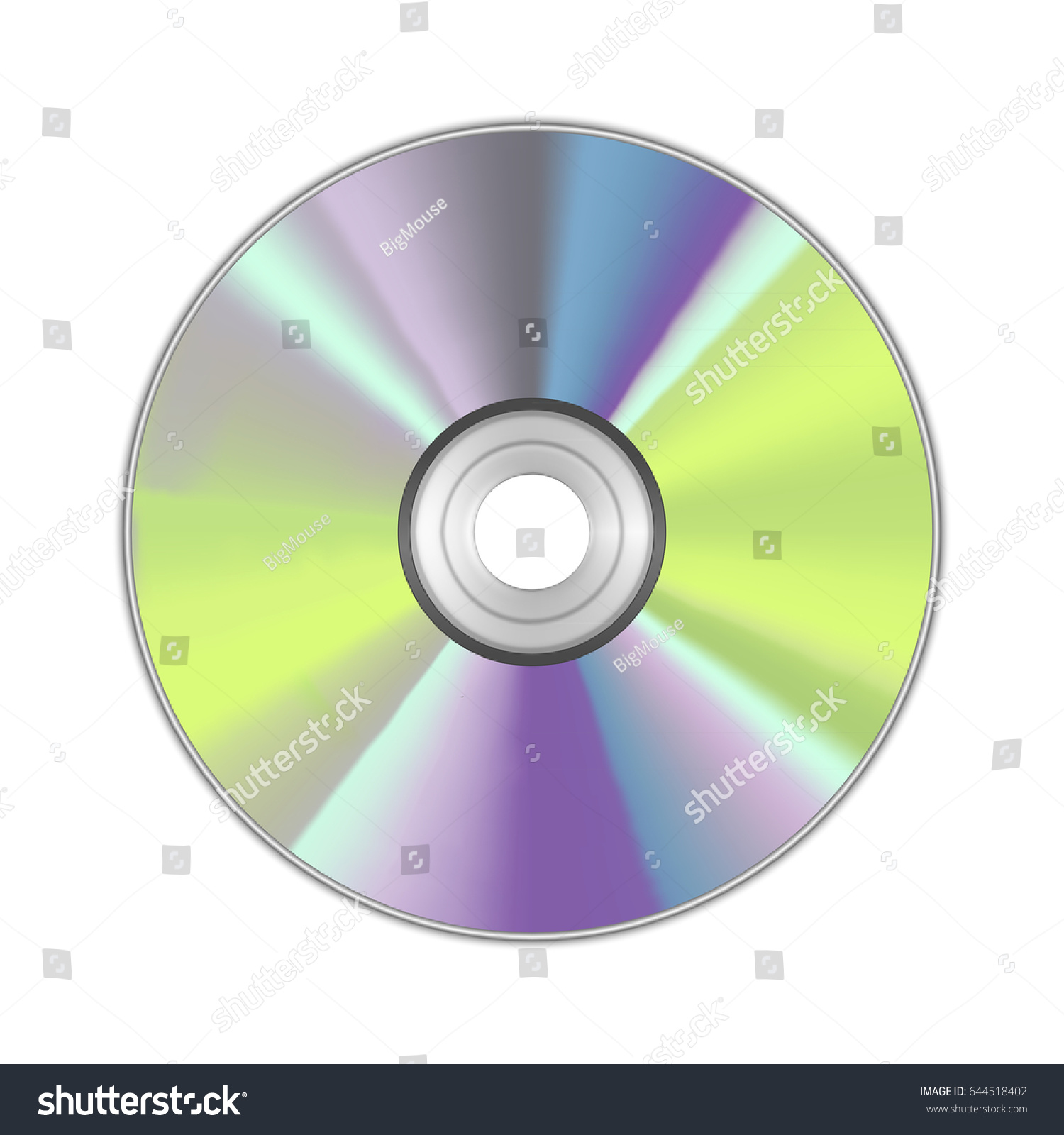 Realistic Detailed Round Cd Disk Data Stock Vector 644518402 ...