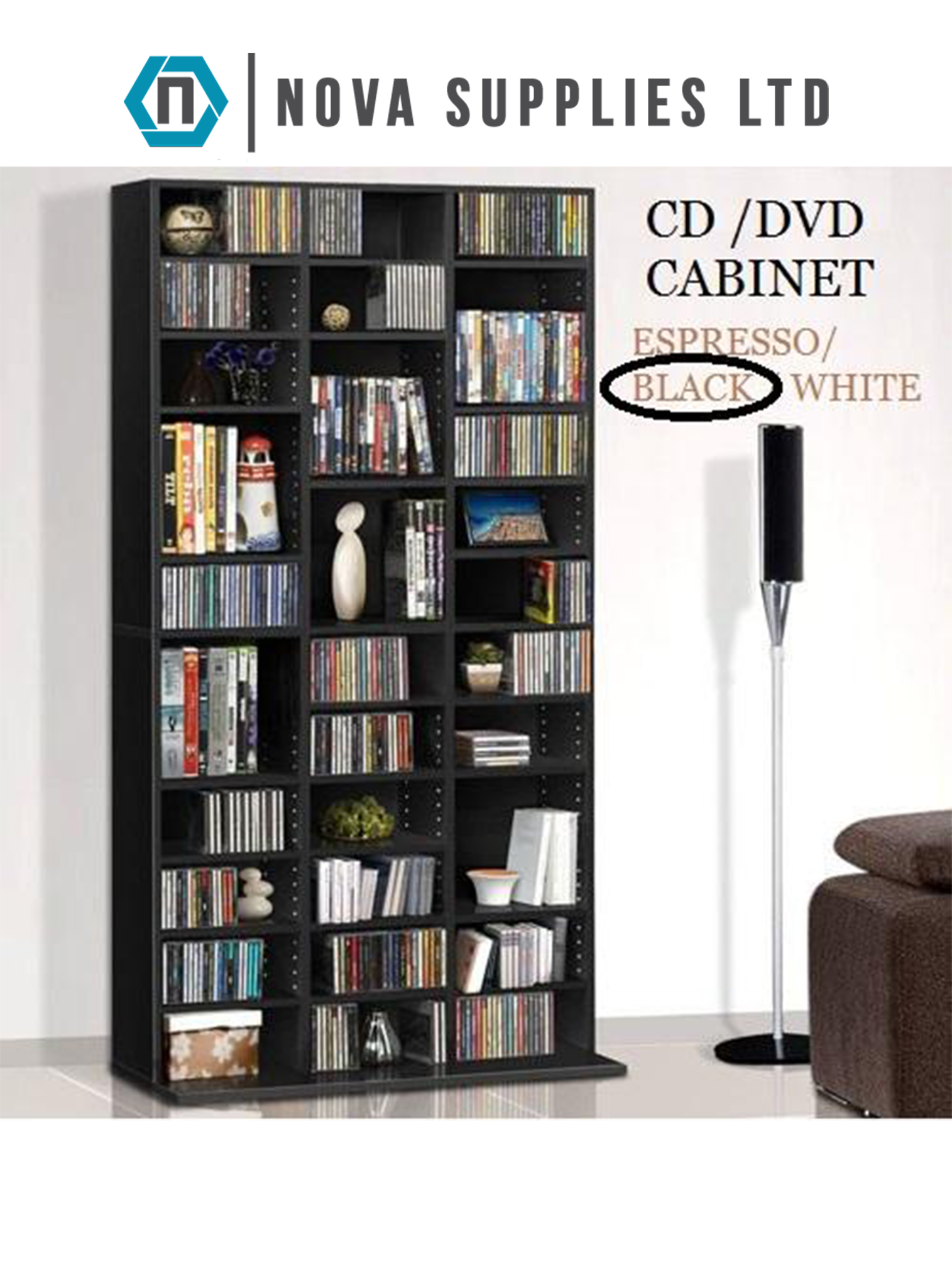 CD Shelf Cabinet White – Nova Supplies