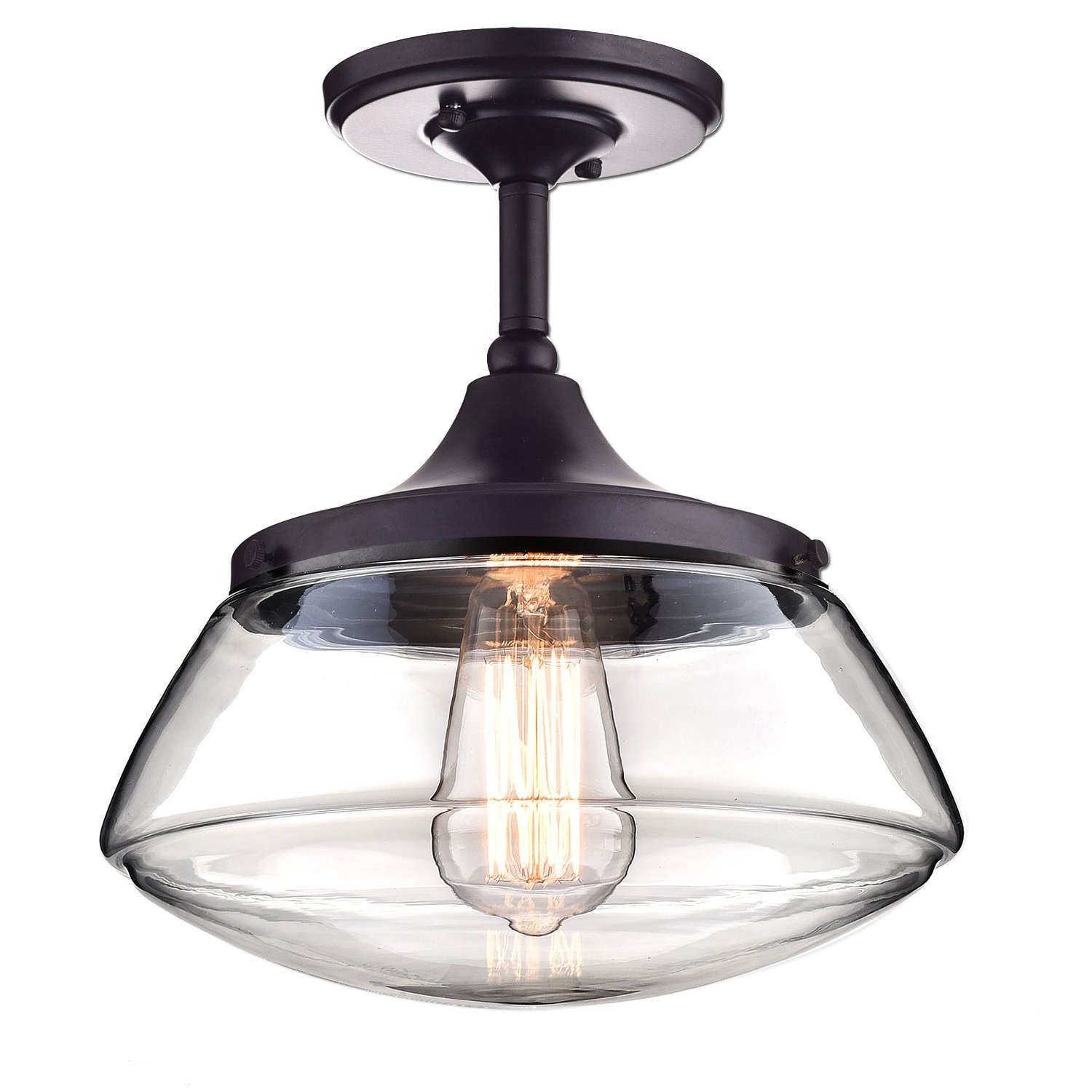 CLAXY Ecopower Vintage Metal & Glass Ceiling Light 1-lights Pendant ...
