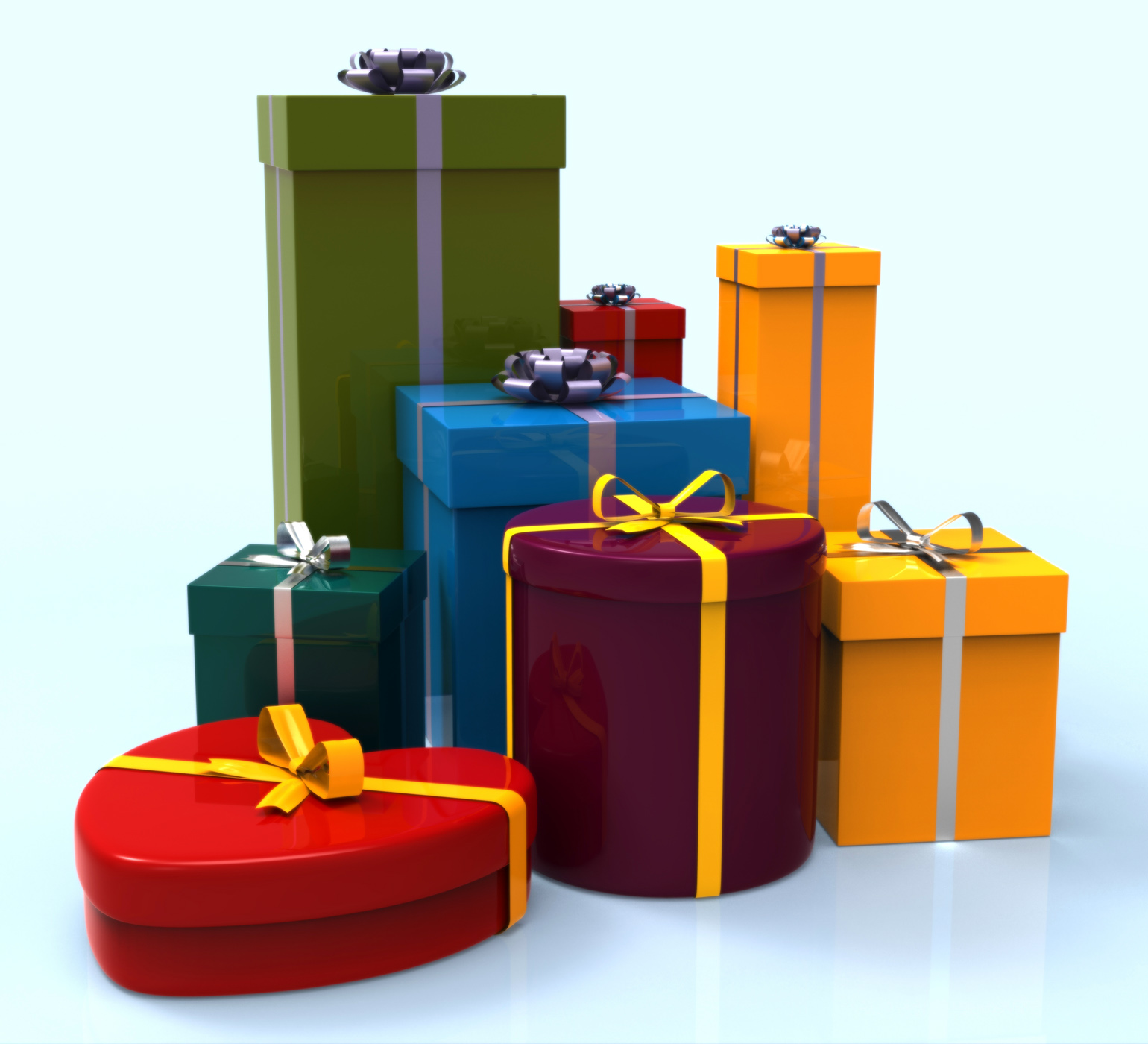 Celebration giftboxes indicates cheerful greeting and package photo