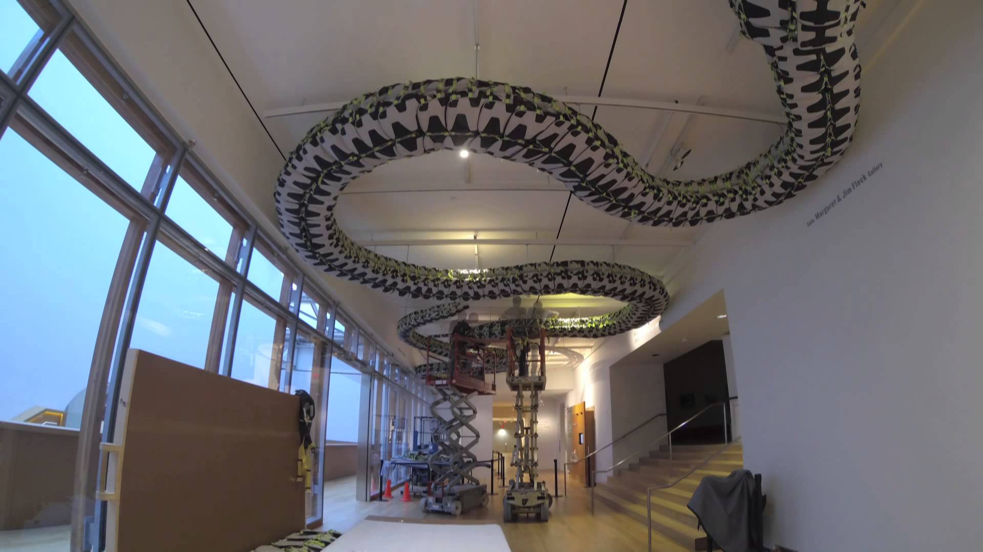 Installation of Ai Weiwei's Snake Ceiling at the Art Gallery of ...