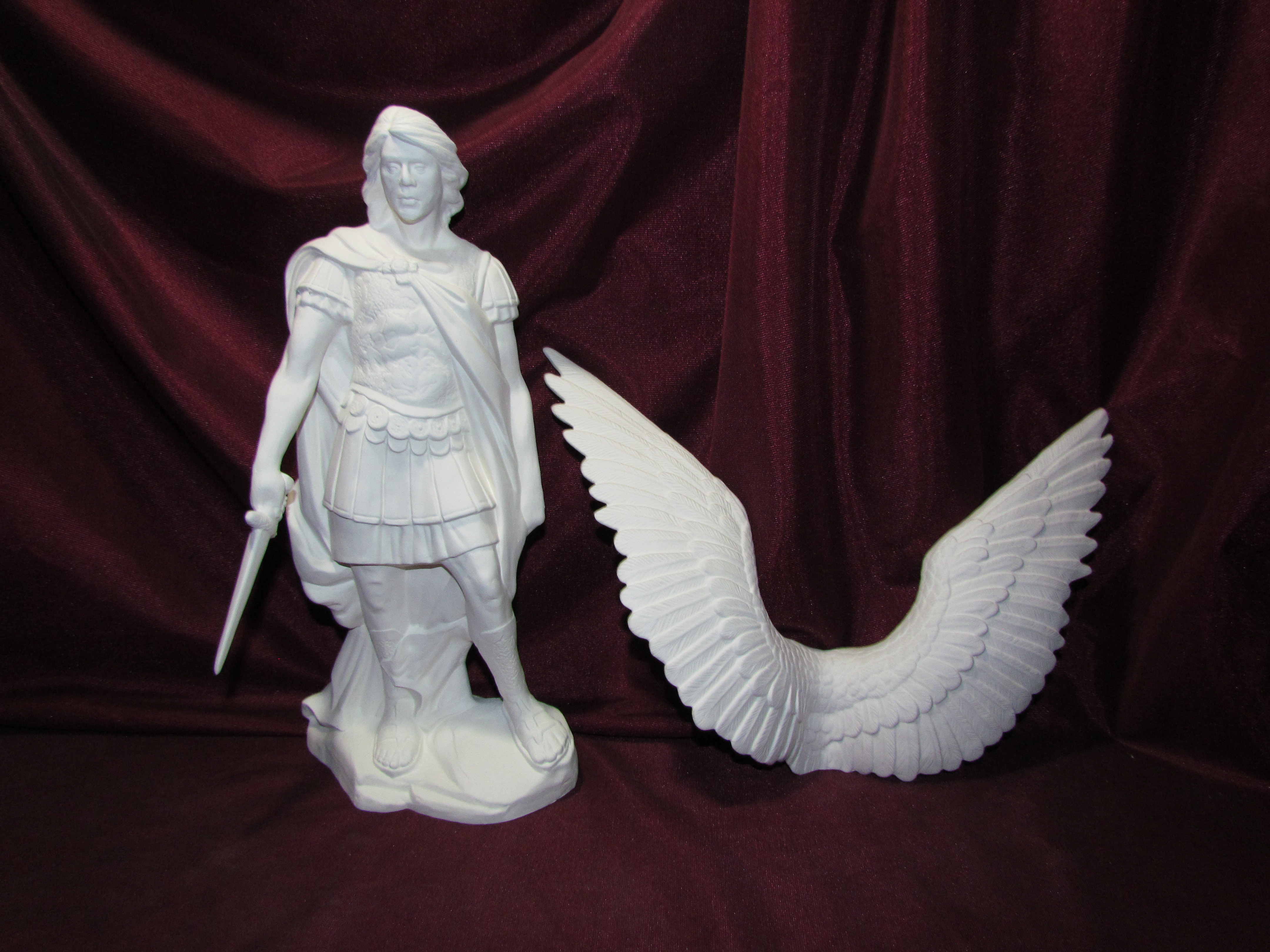 Ceramic Bisque Archangel Michael Angel with Sword Ready to Paint U ...
