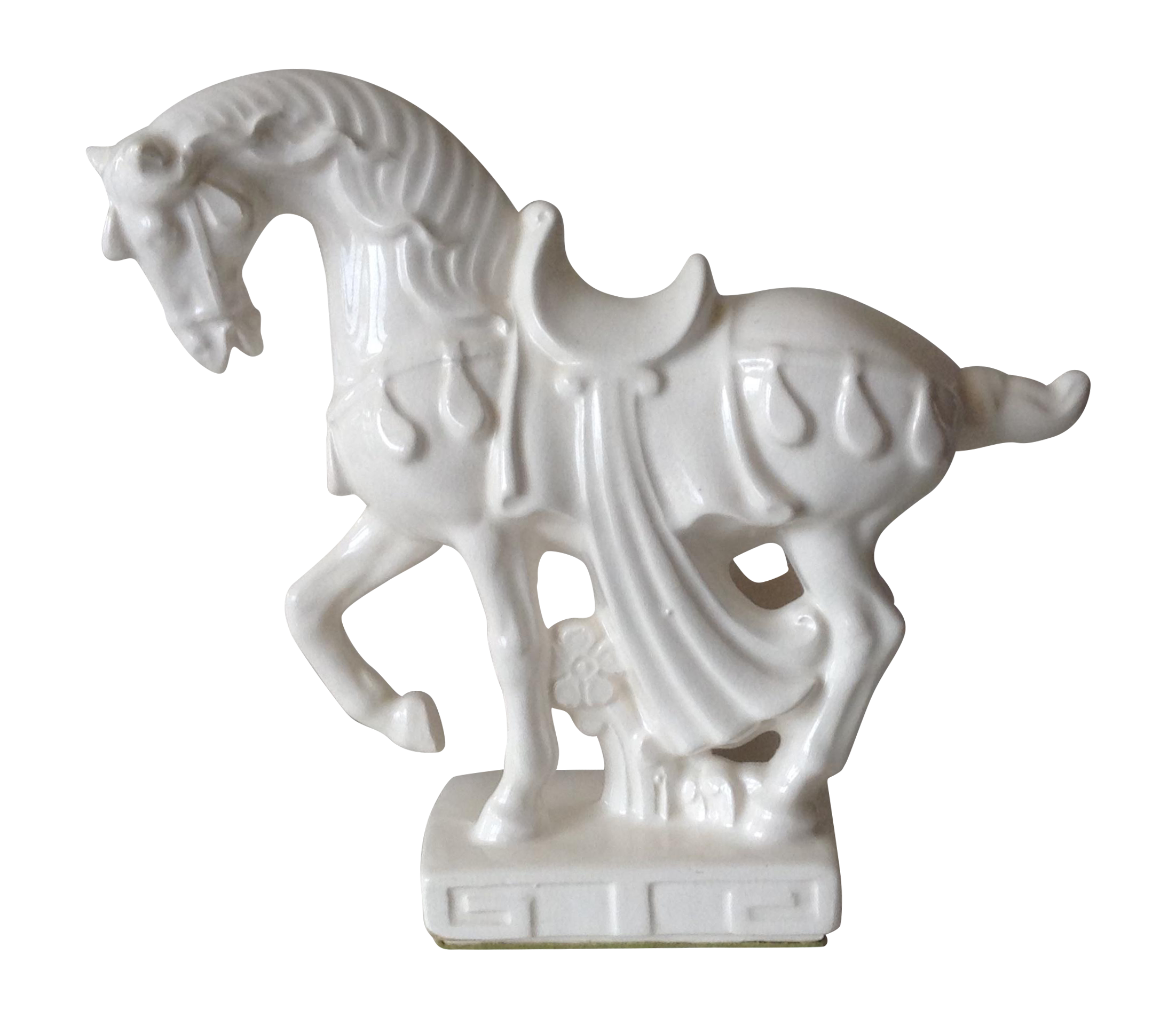 Mid-Century Ceramic Crackle Horse Sculpture | Chairish
